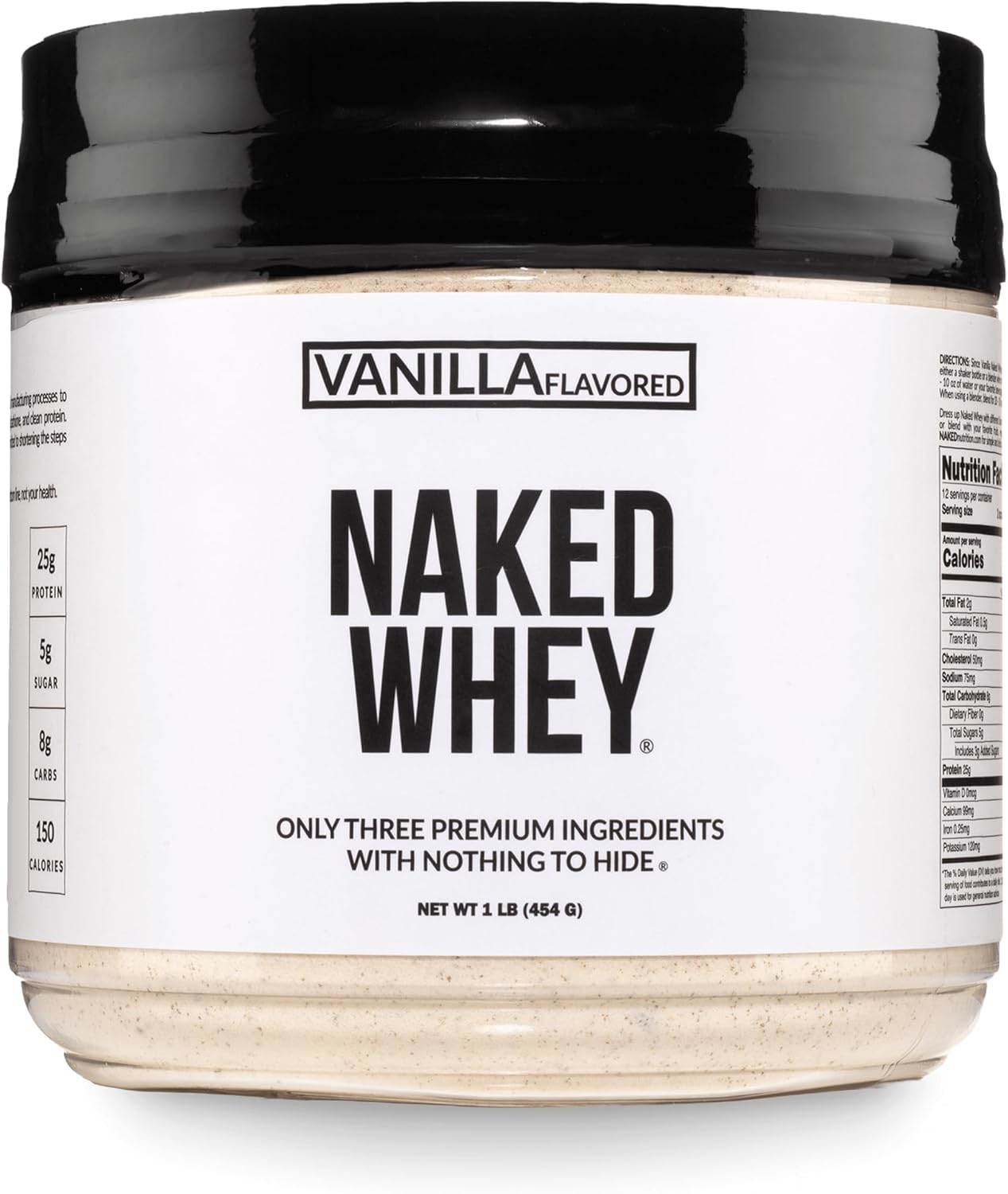 NAKED Whey 5LB 100% Grass Fed Unflavored Whey Protein Powder - Only 1 Ingredient, NSF Certified, Undenatured, Gluten Free, Soy Free, Promote Muscle Growth and Recovery - 76 Servings