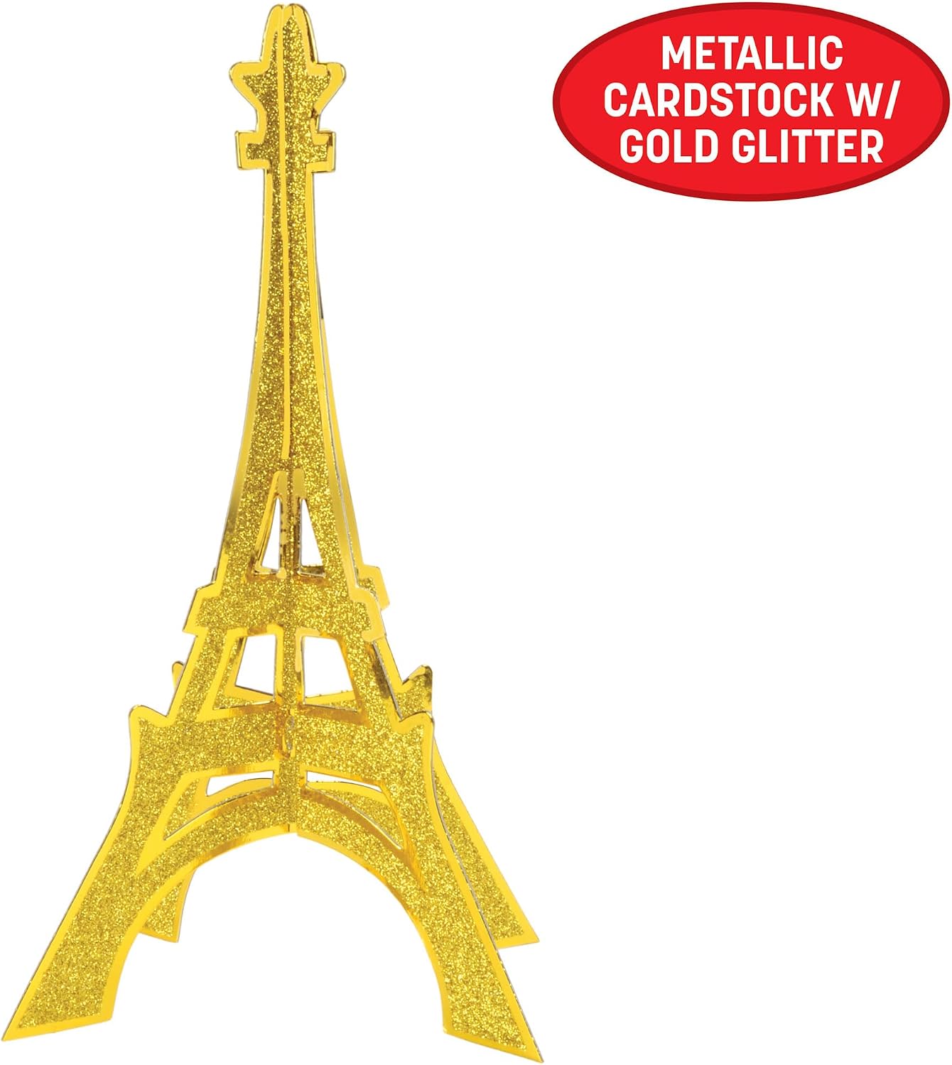 Glittered 3-D Eiffel Tower Centerpiece Party Accessory (1 Count) (1/Pkg)