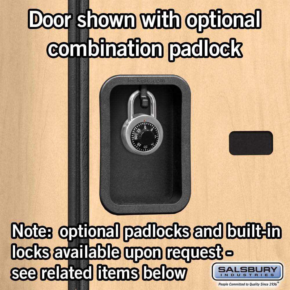 Salsbury Industries 2-Tier S-Style Extra Wide Designer Wood Locker with Three Wide Storage Units, 6-Feet High by 18-Inch Deep, Mahogany