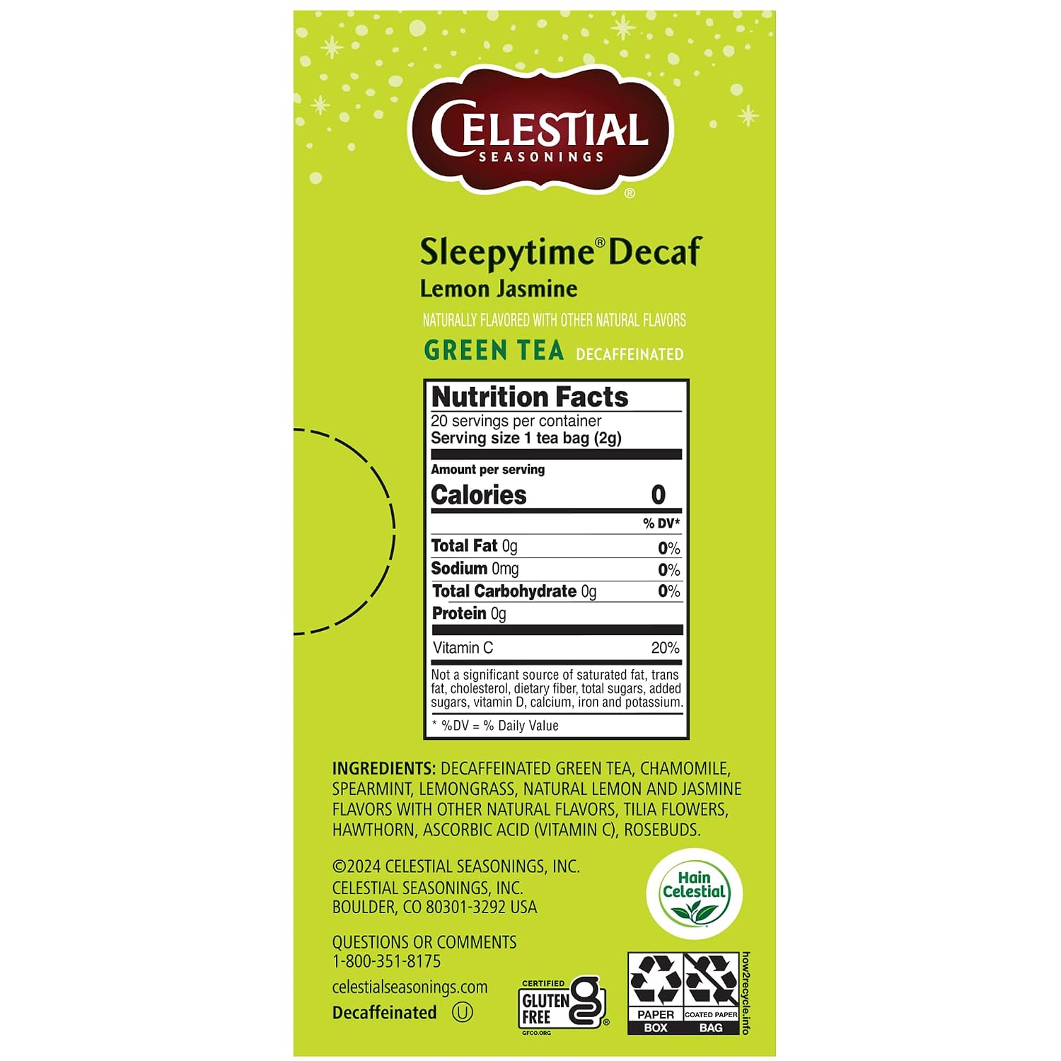 Celestial Seasonings Authentic Green Tea 40 Count