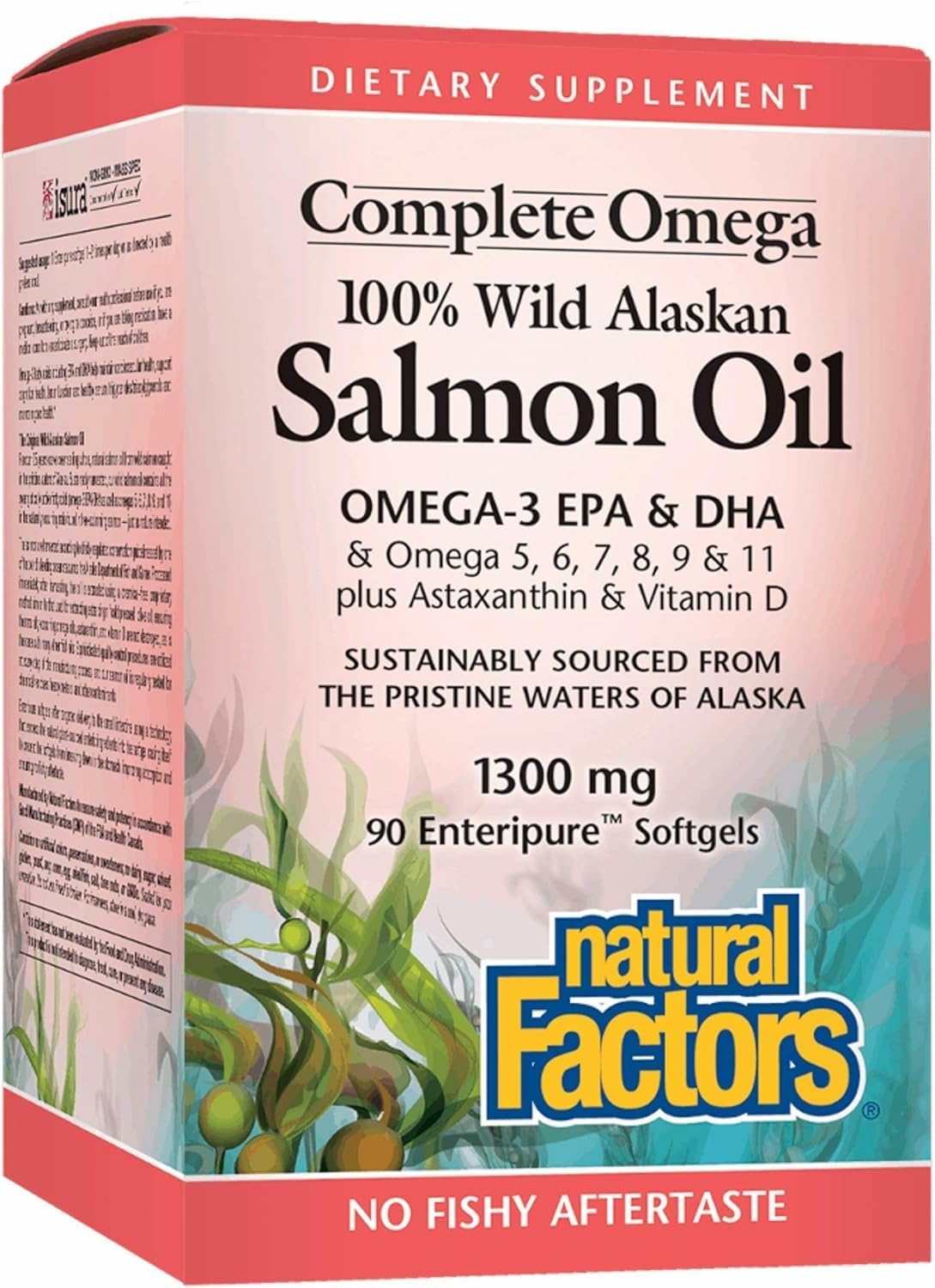 Complete Omega by Natural Factors, Wild Alaskan Salmon Oil, Supports Heart and Brain Health with Omega-3 DHA and EPA, 180 softgels (180 servings)