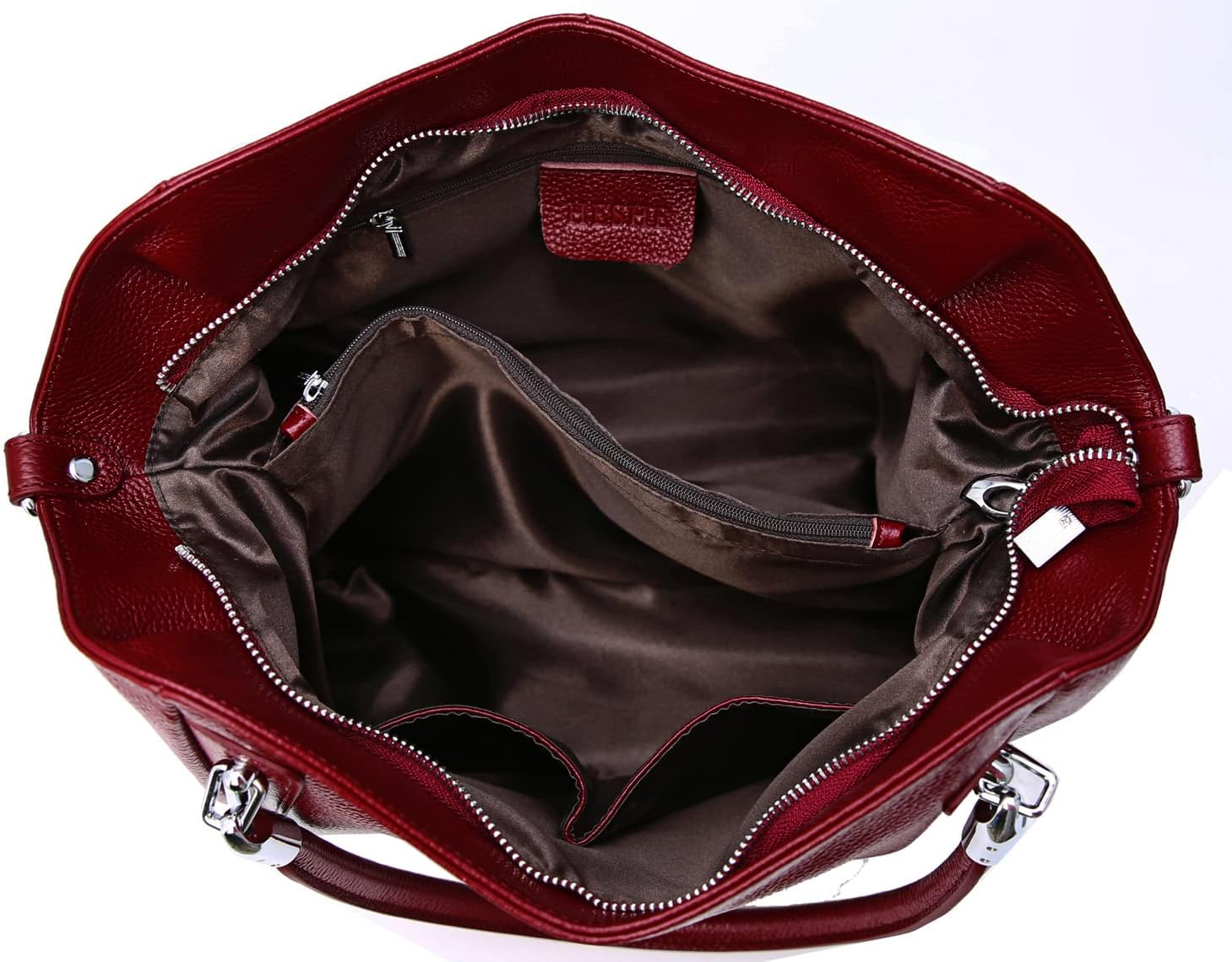 HESHE Leather Shoulder Purses for Women Tote Handbags Satchel Hobo Handbag | Designer Genuine Leather Travel Top Handle Work Bag Ladies Crossbody Purses Adjustable Straps Large Capacity Zippered Closure