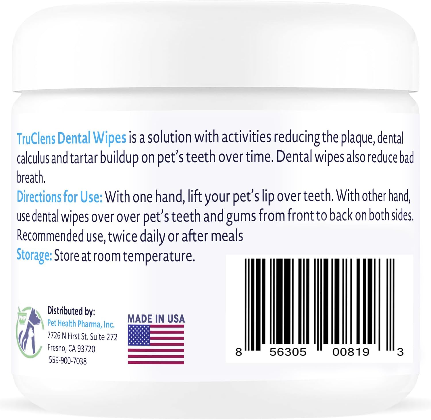 Truseb | Dental TRUCLENS Wipes for Dogs and Cats (50ct Wipes)