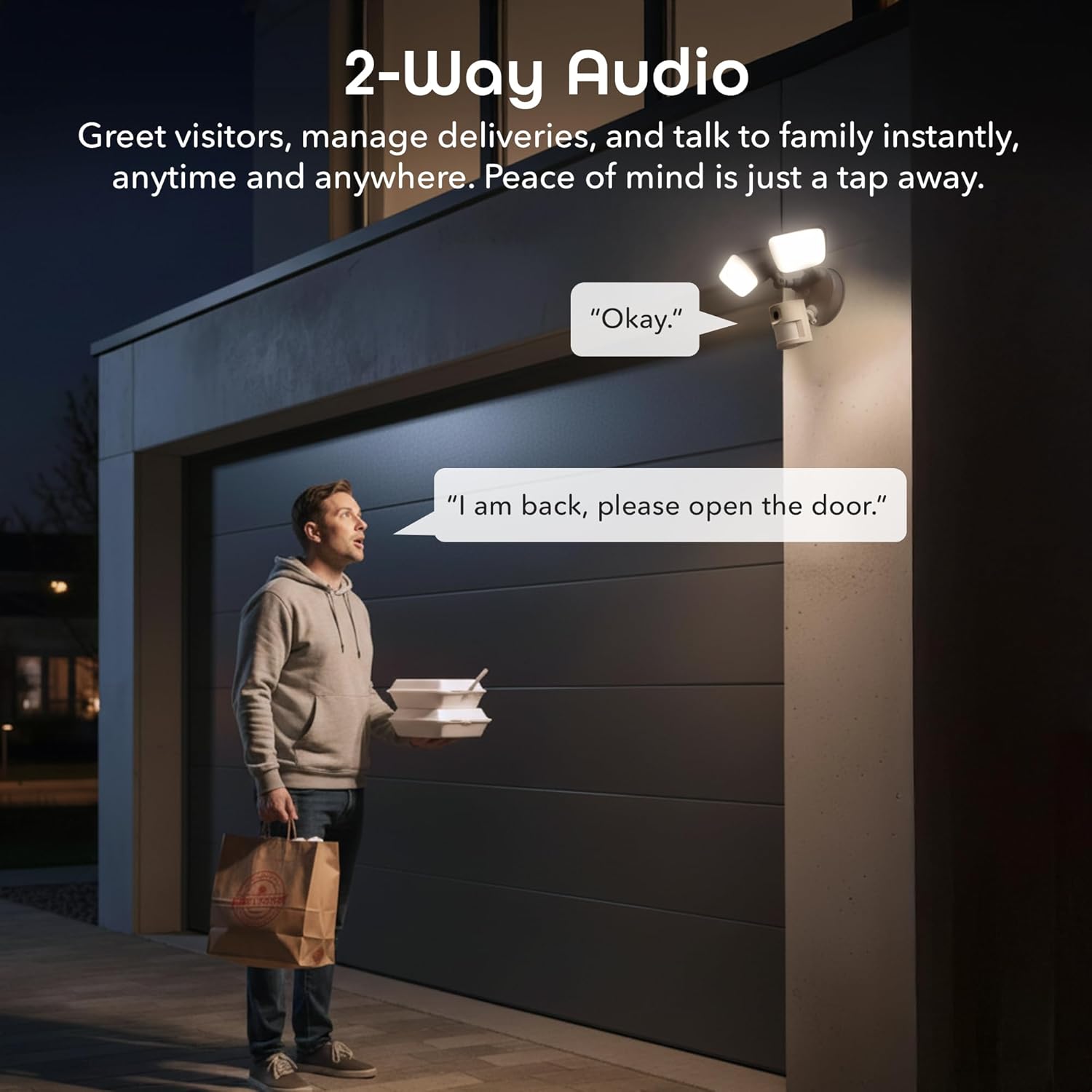 Geeni Lighthawk Smart Floodlight Camera, 3MP Ultra-HD Video, 1800 Lumens | Motion-activated light, two-way audio, built-in siren, hardwired outdoor