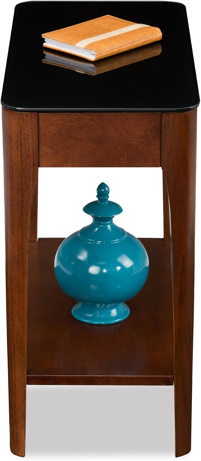 Leick Home Shield Wedge End Table, 21", Glazed Auburn