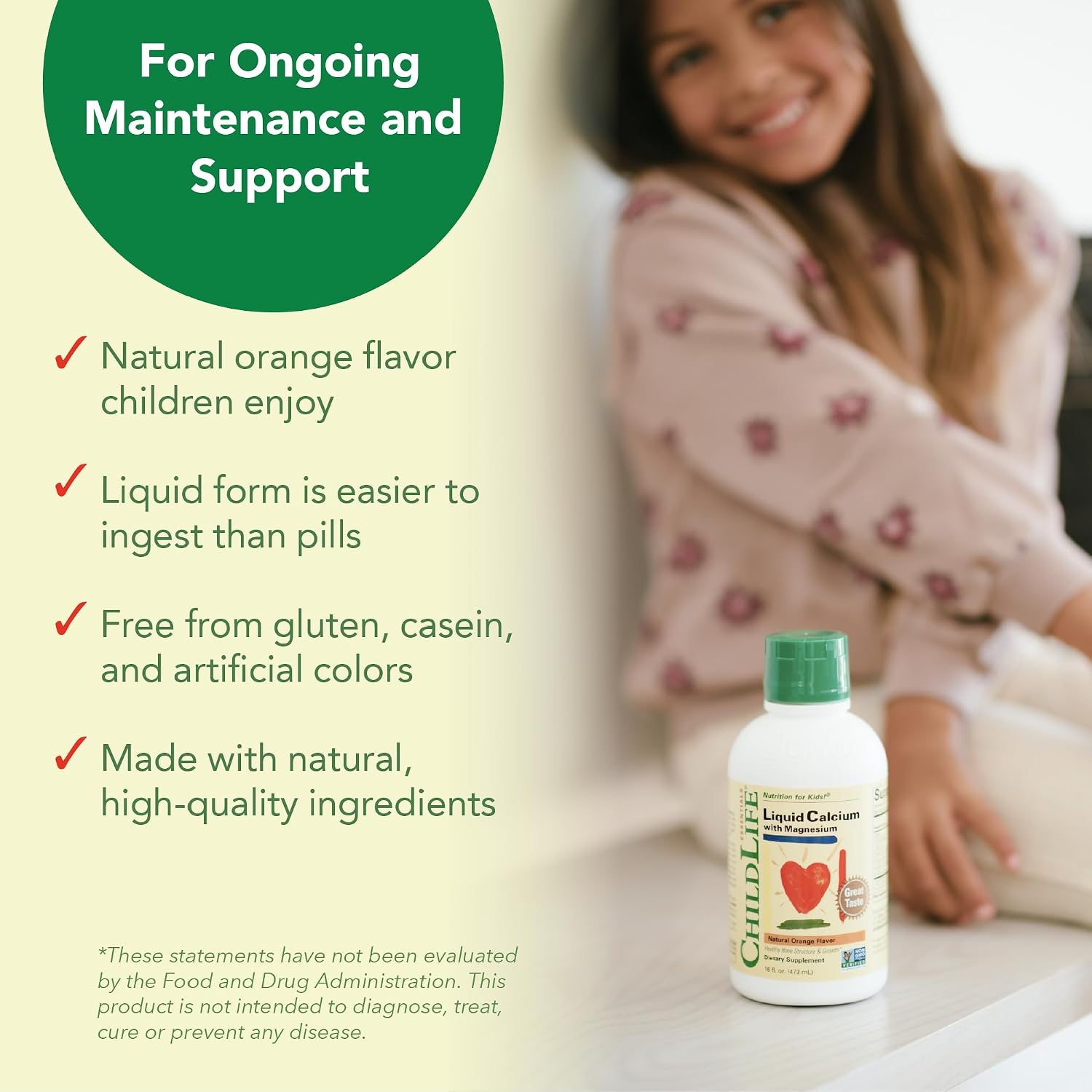 ChildLife Essentials Liquid Calcium Supplement for Kids, 16 fl Oz (2 Pack) | Baby & Toddler Calcium, Magnesium, Zinc, Vitamin D 3, Orange Flavor, Supplement, Liquid, Toddler Kids, Zinc Magnesium