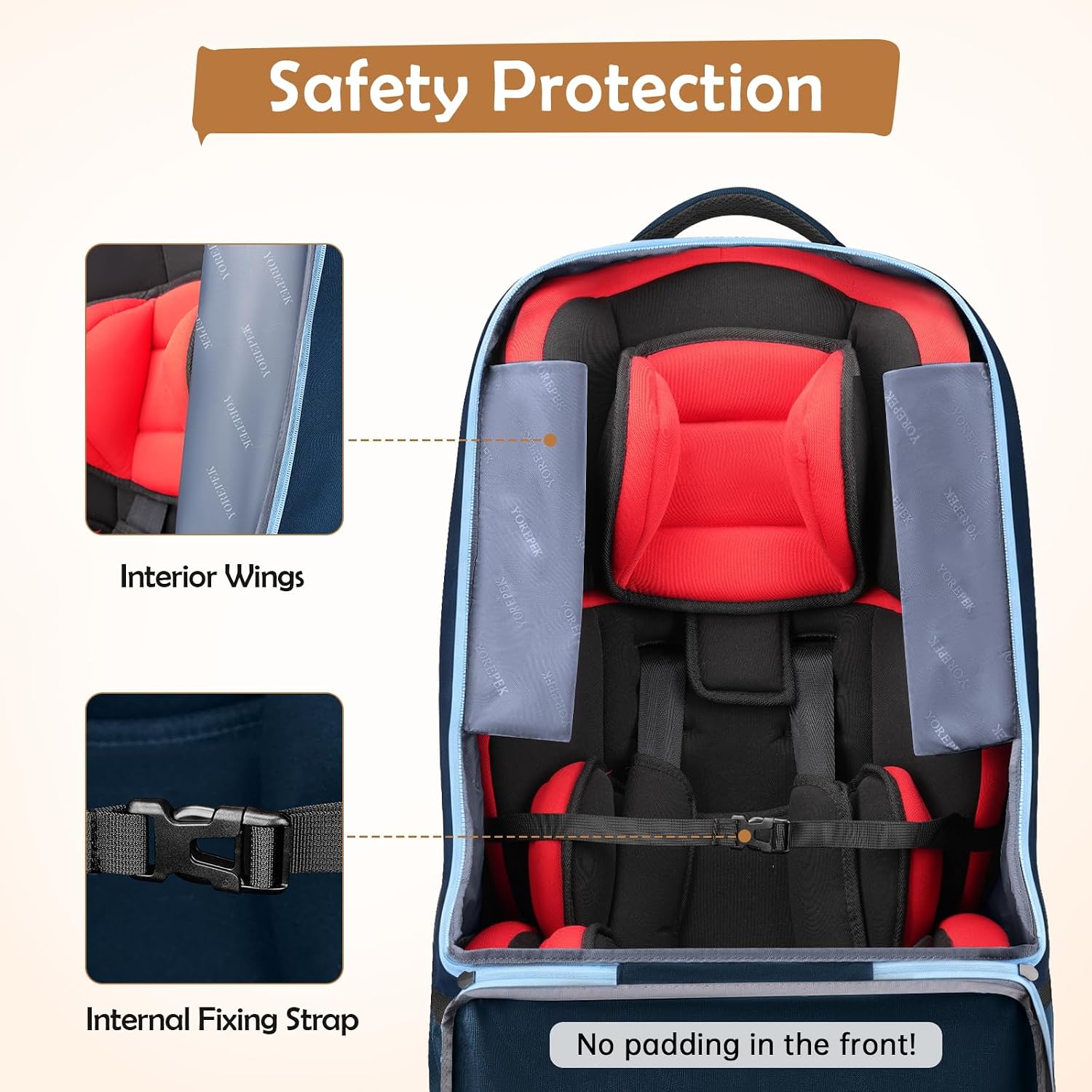 YOREPEK Padded Car Seat Travel Bag Backpack, Toddler Travel Essentials
