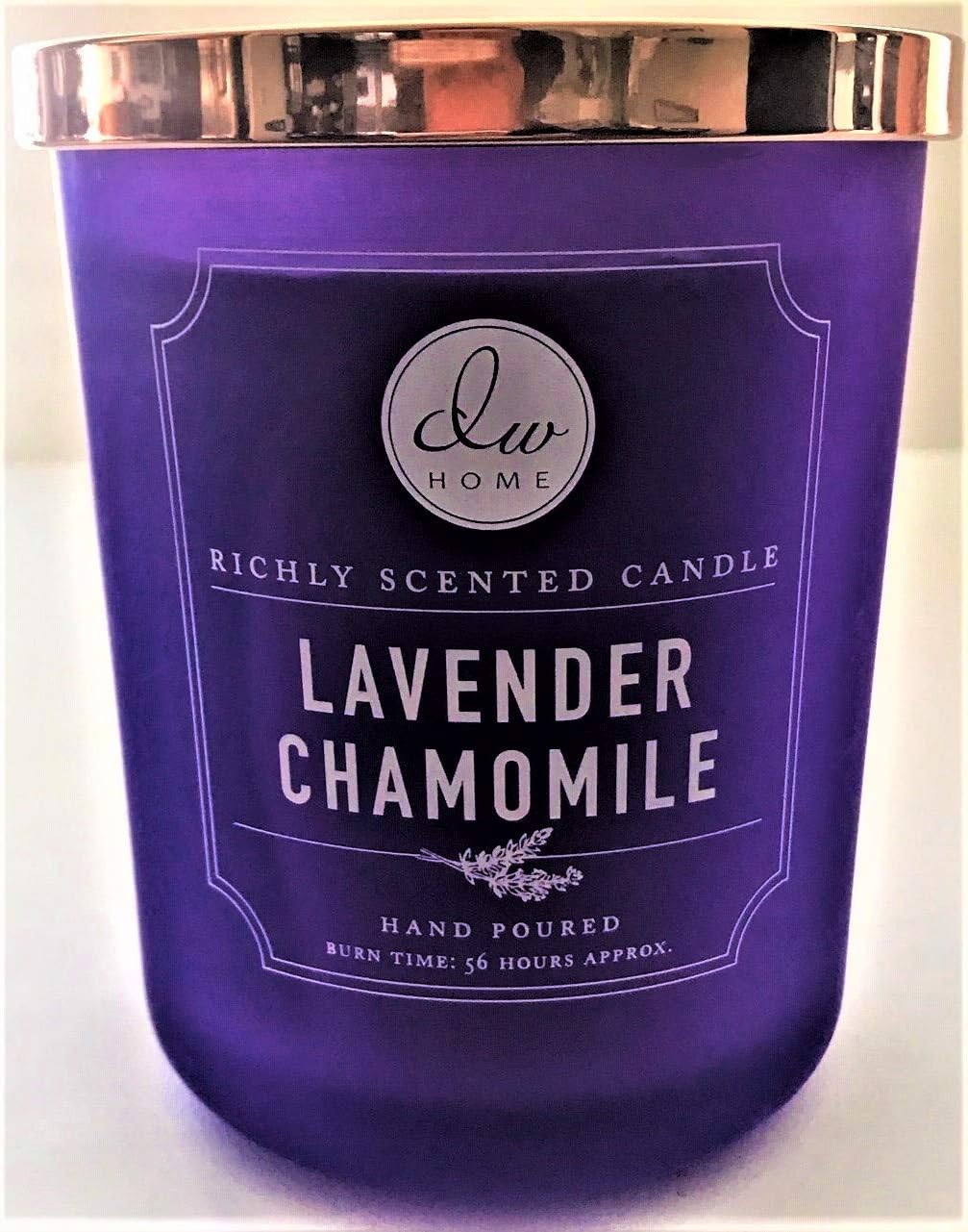 DW Home Richly Scented Candle Lavender Chamomile in Large Matte Purple Tumbler with Lid
