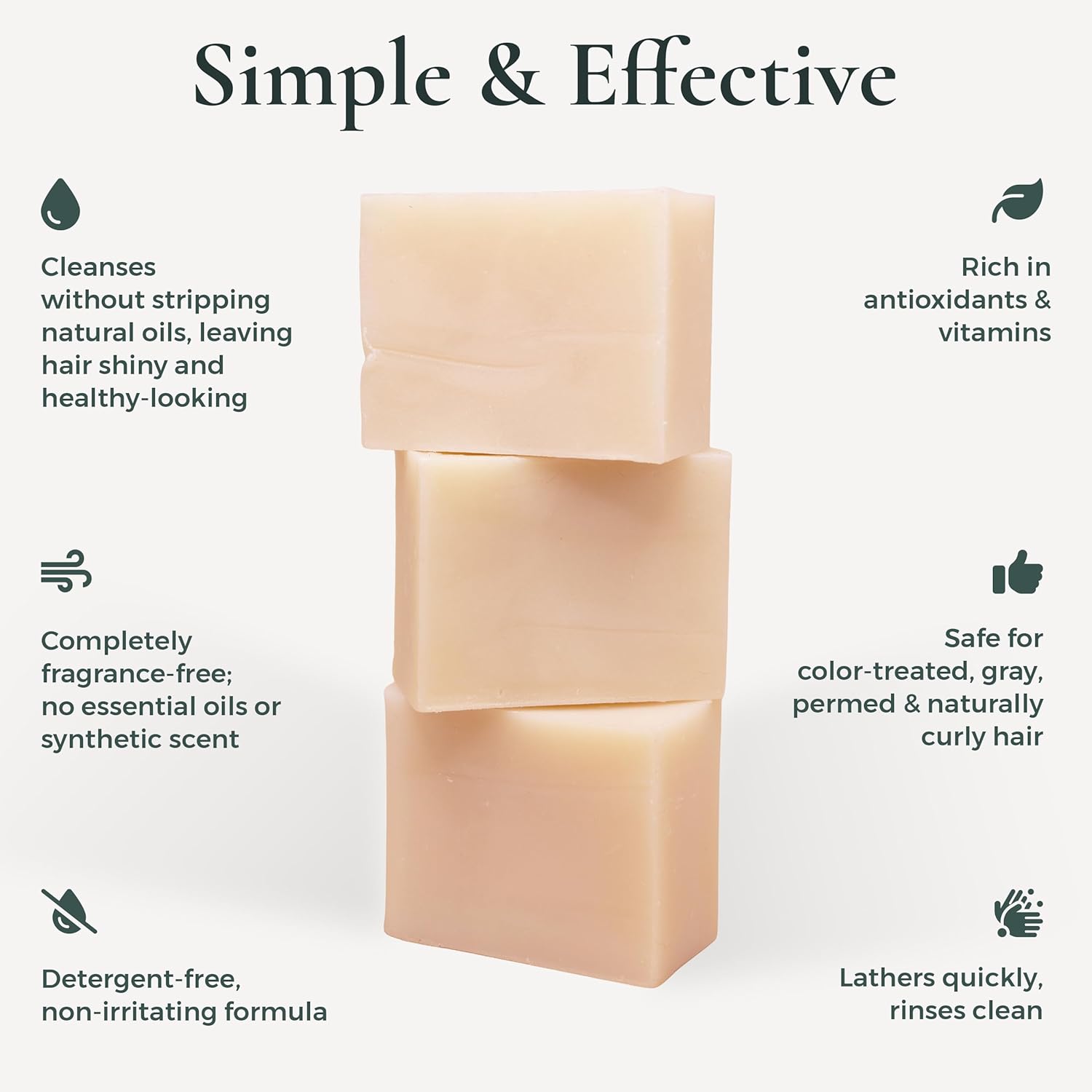 J.R.LIGGETT'S Tea Tree Shampoo Bar 3-Pack, Fragrance-Free, 3.5 oz | All-Natural Solid Hair Cleanser
