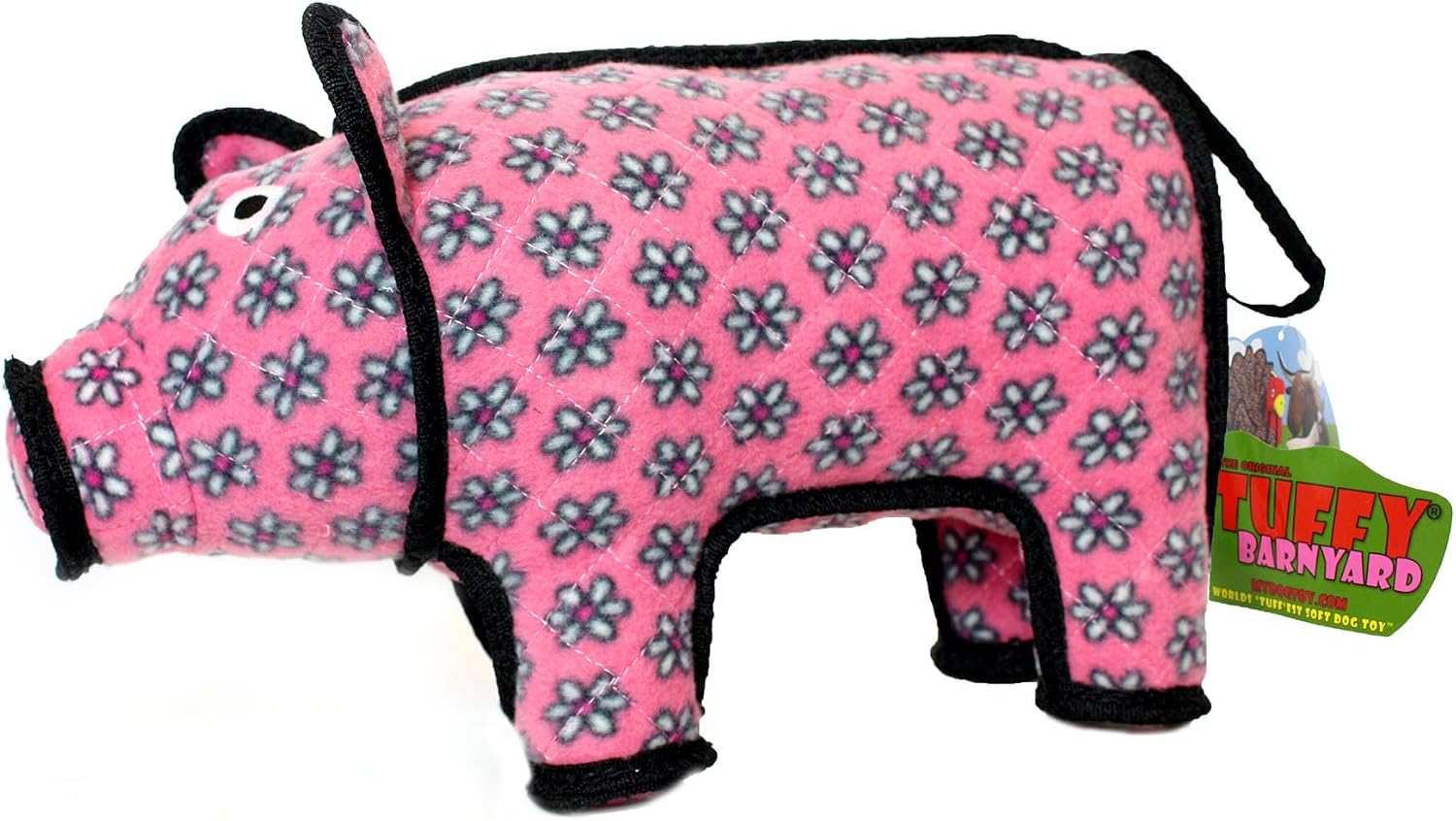 TUFFY® : Cow Dog Toy: Ultra Durable Plush Toy with Multiple Layers & Reinforced Seams, Washable and Floats, Original Construction