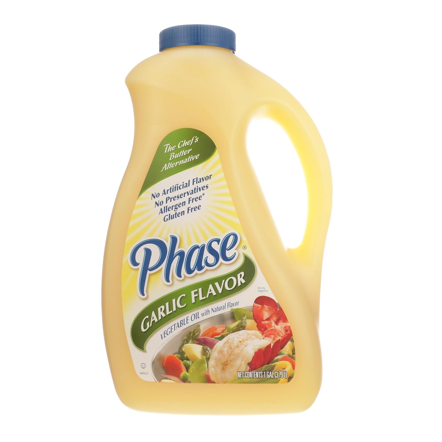 Ventura Foods Phase Garlic Flavor Liquid Butter Alternative, 1 Gallon Jug | Dairy-Free & Vegan Vegetable Oil for Sautéing, Grilling, and Popcorn