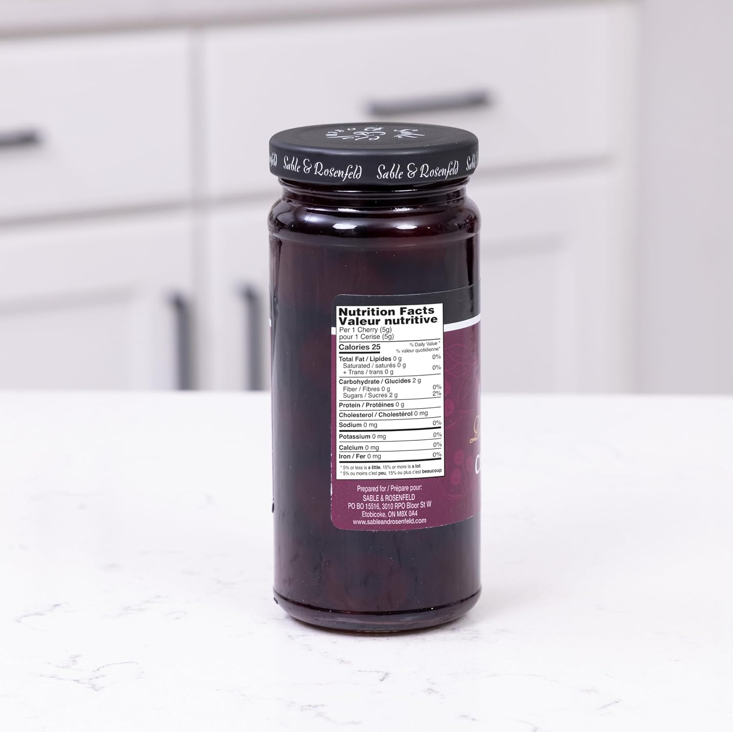 Sable & Rosenfeld Bourbon Tipsy Dark Reserve Cherries, 10 oz, Pack of 1