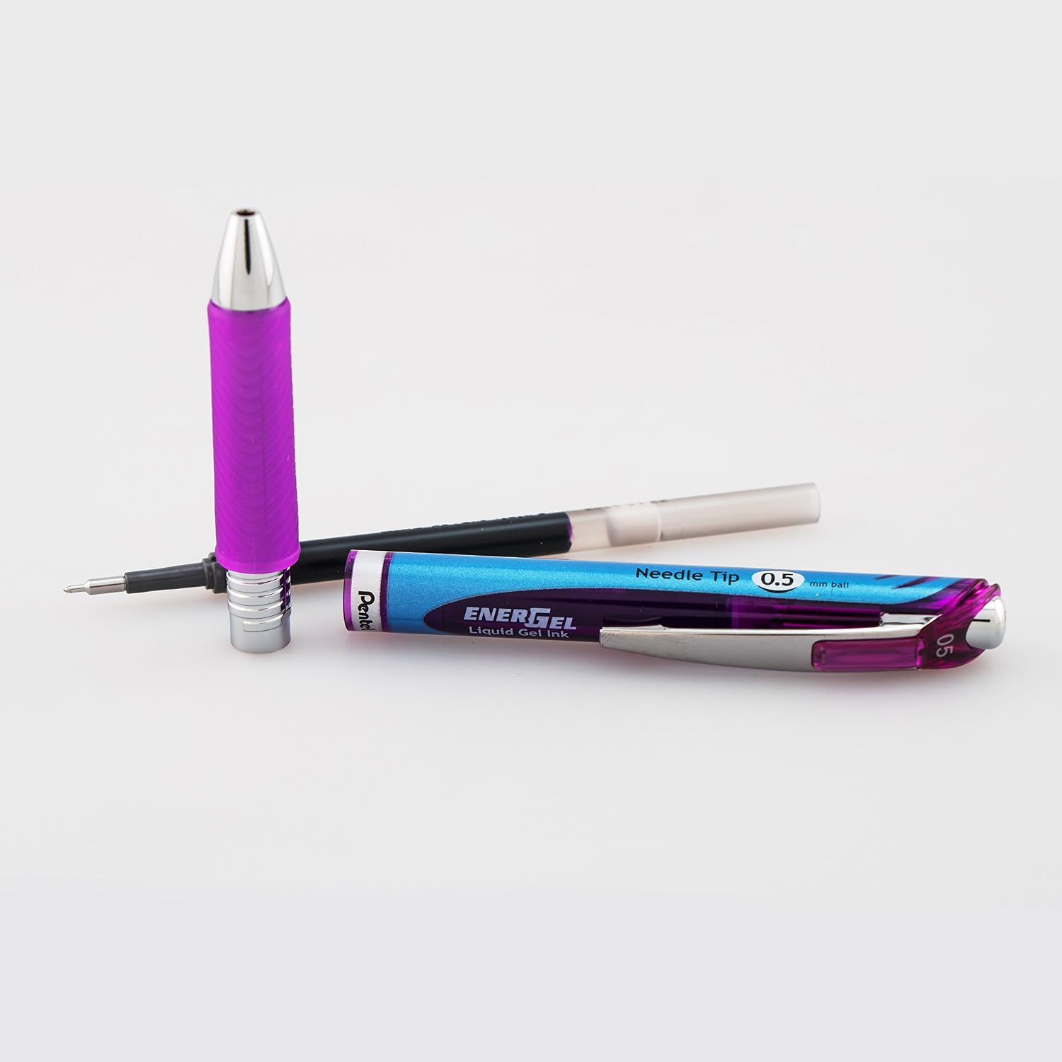 Pentel EnerGel RTX Retractable Liquid Gel Pen, (0.5mm), Fine Line, Needle Tip, Black Ink, Pack of 3 (BLN75BP3A)
