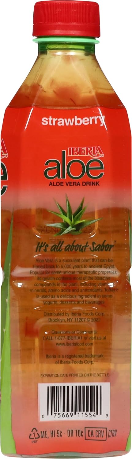 Iberia Aloe Vera Juice Drink, Pineapple, 16.9 Fl Oz (Pack of 24)