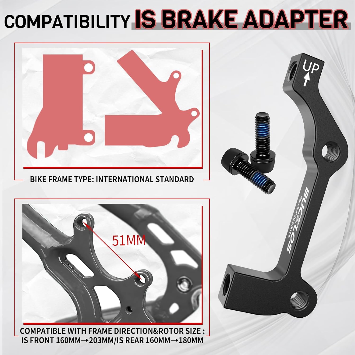 BUCKLOS MTB is Frame Rear 180mm Disc Brake Caliper Mount Adapter Parts
