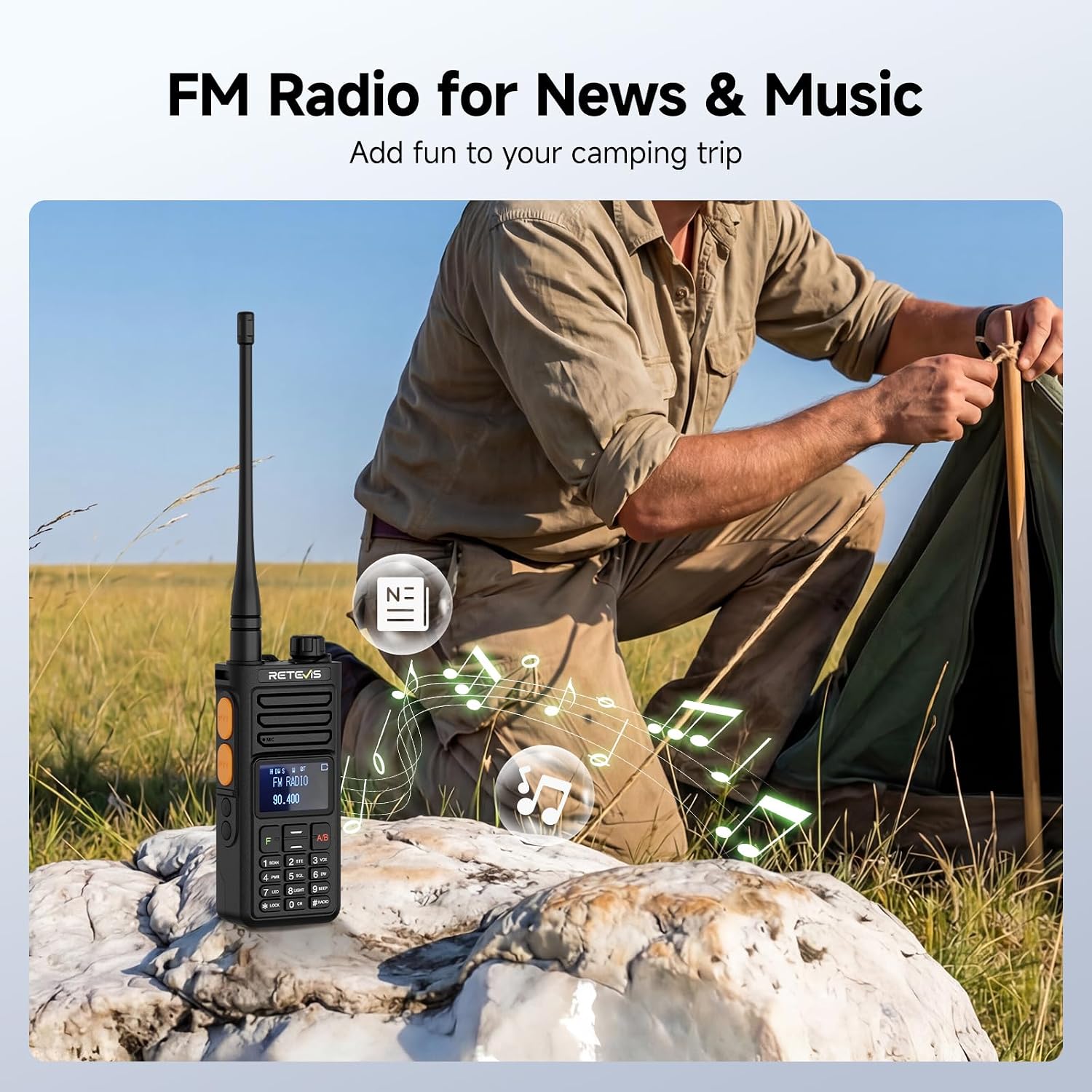 Retevis RA89R Ham Radio with Cross-Band Repeater, Long Range Radio | for Emergency, Survival, with APP Setting, Dual Band, High Power, IP54, Handheld, Long Range, 2800mAh USB-C Rechargeable