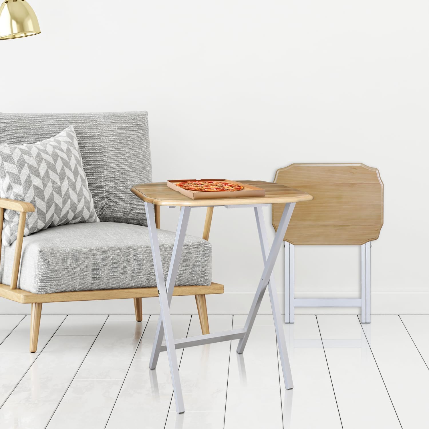 Casual Home 5 Piece Tray Table Set, Espresso