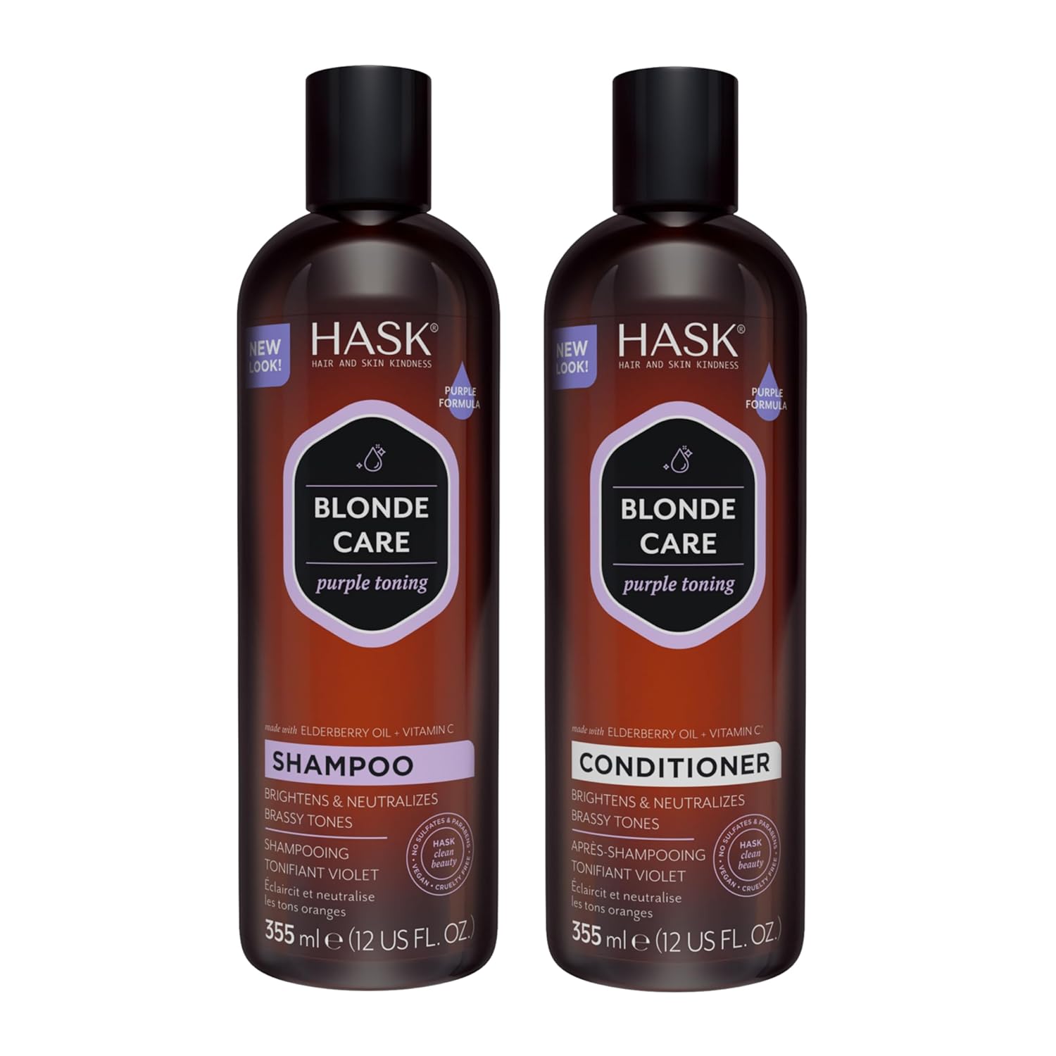 HASK Biotin Boost Thickening Shampoo + Conditioner Set | Adds Fullness, Strengthens, Volumizes, Sulfate-Free, Paraben-Free, Gluten-Free, Color Safe | 12oz each