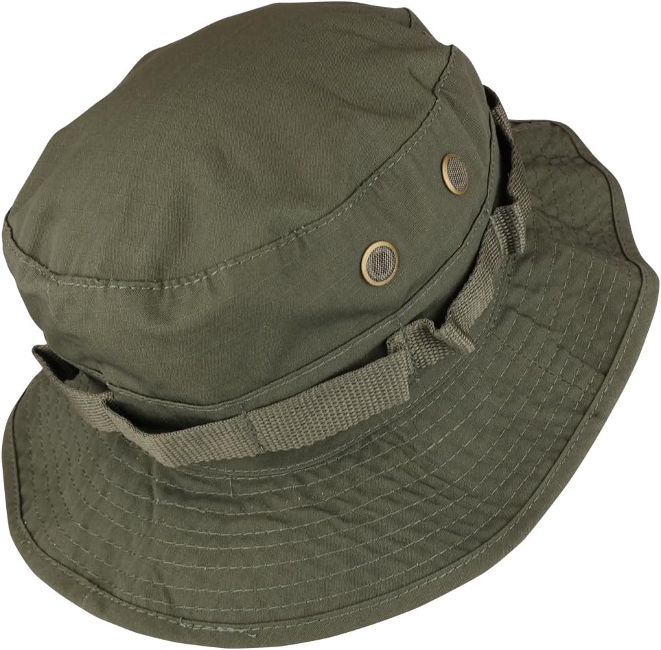 Armycrew Ripstop Tear Resistant Cotton Jungle Boonie Cap with Chin Strap