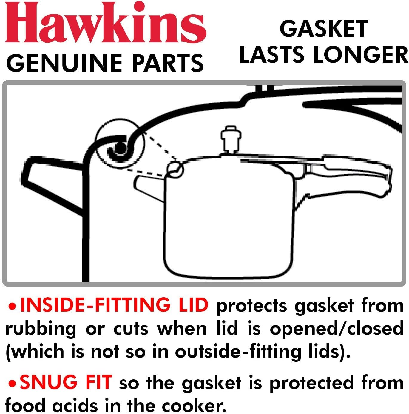 Hawkins A10-09 Gasket Sealing Ring for Pressure Cookers, 2 to 4-Liter, Black