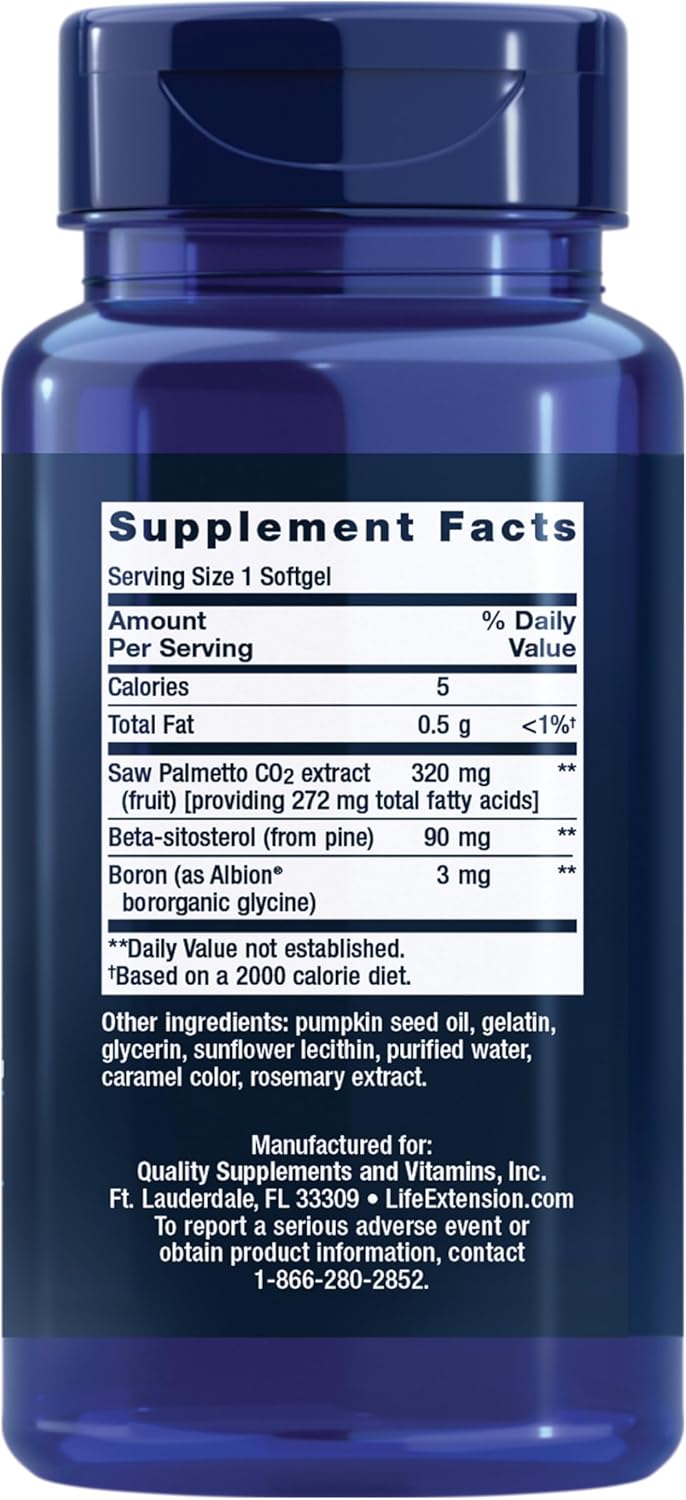 Life Extension PalmettoGuard Saw Palmetto, 30 Softgels | With Beta-Sitosterol, Supports Healthy Prostate Function & Hormone Metabolism