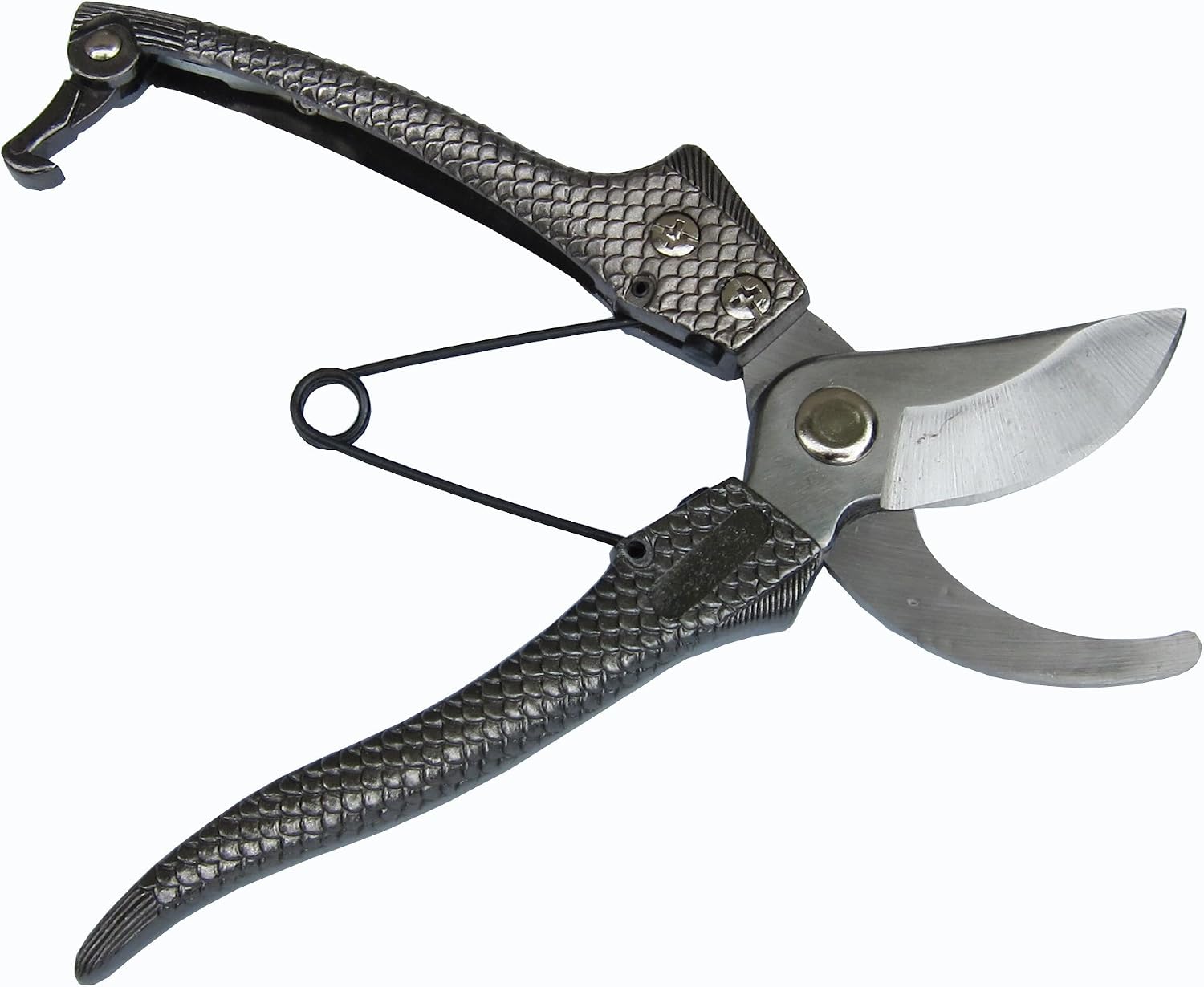 Stainless Steel Professional Pruning Shears 8-Inch, Heavy Duty Secateurs Bypass Pruner with Safety Lock, Zinc Alloy Scaled Massage Handle