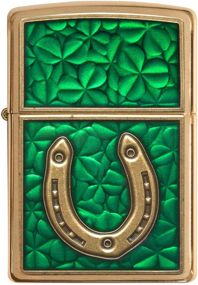 Zippo Clover Design Pocket Lighter, High Polish Chrome, One Size (ZO24699)