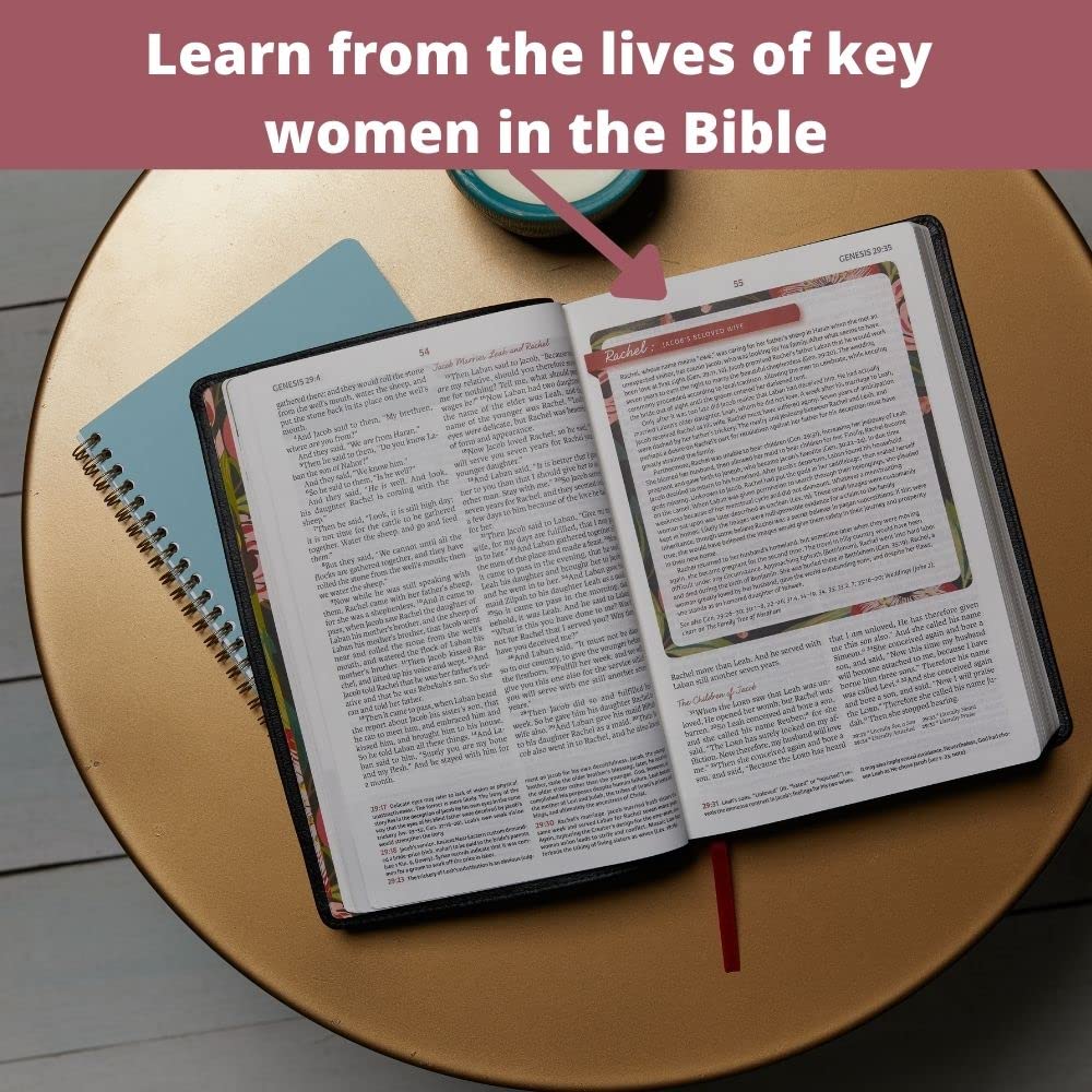 NKJV, The Woman's Study Bible, Genuine Leather, Black, Red Letter, Full-Color Edition: Receiving God's Truth for Balance, Hope, and Transformation