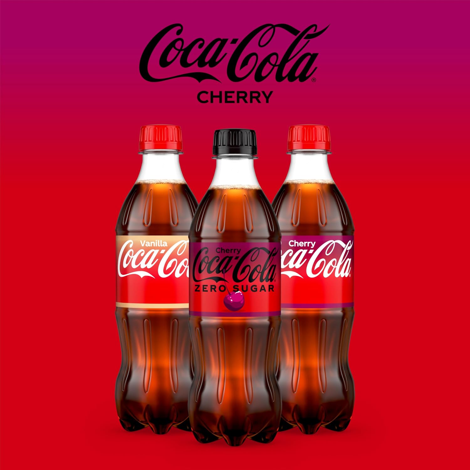 Coca-Cola Zero Sugar Cherry Soda Soft Drink Bottles, 16.9 fl oz, 6 Pack