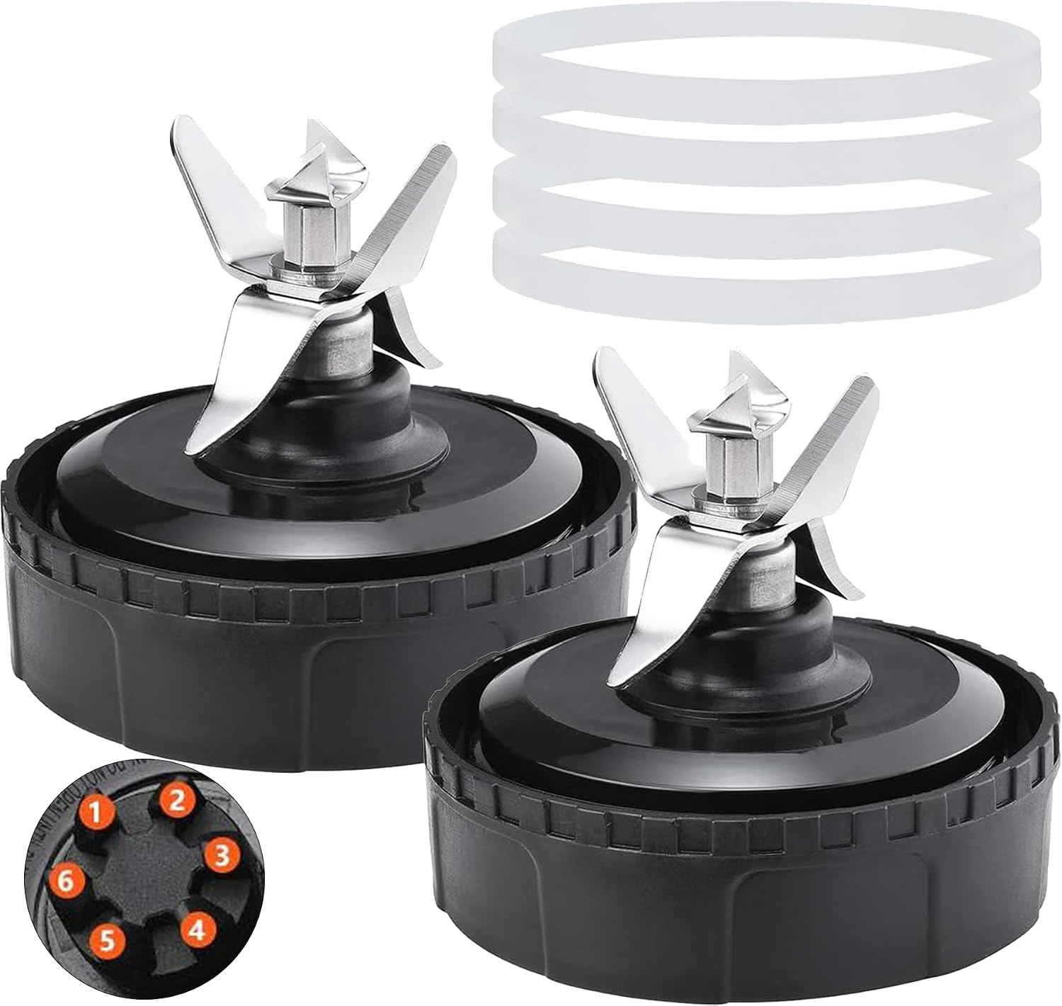 Blender Cups Fit for Ninja, Replacement Parts 16OZ Cups with Lids