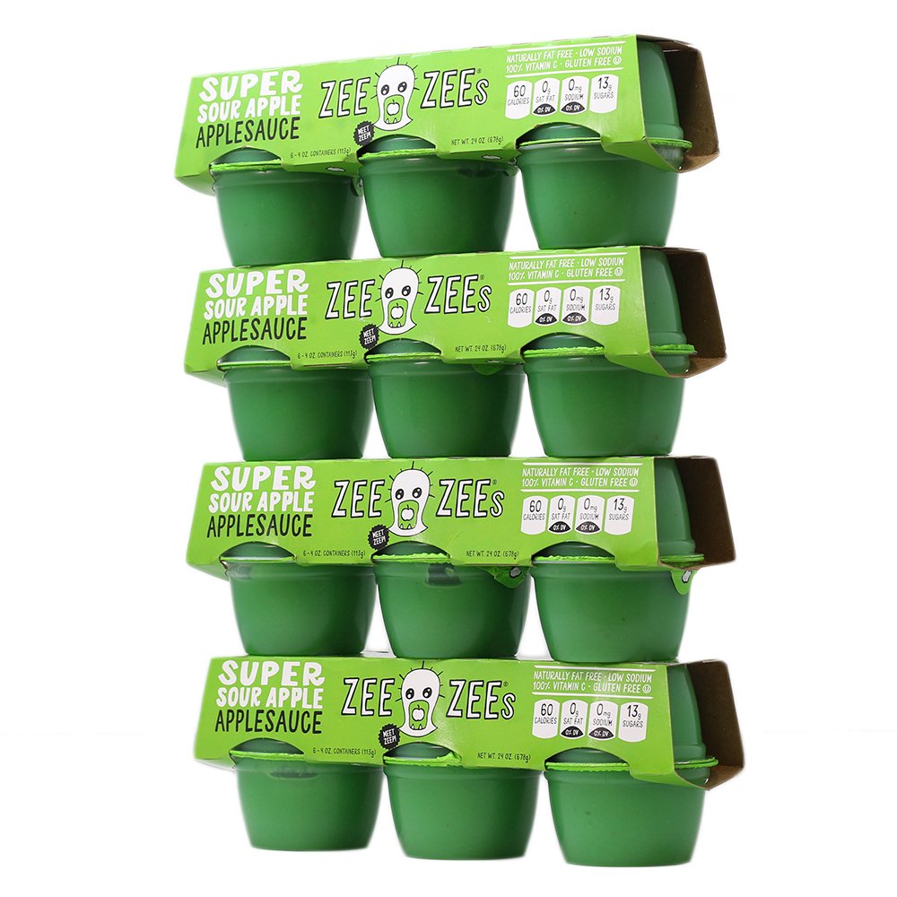 Zee Zees Mango Peach Applesauce Cups, Unsweetened, All Natural, No Sugar Added, 4 oz Cups, 24 pack
