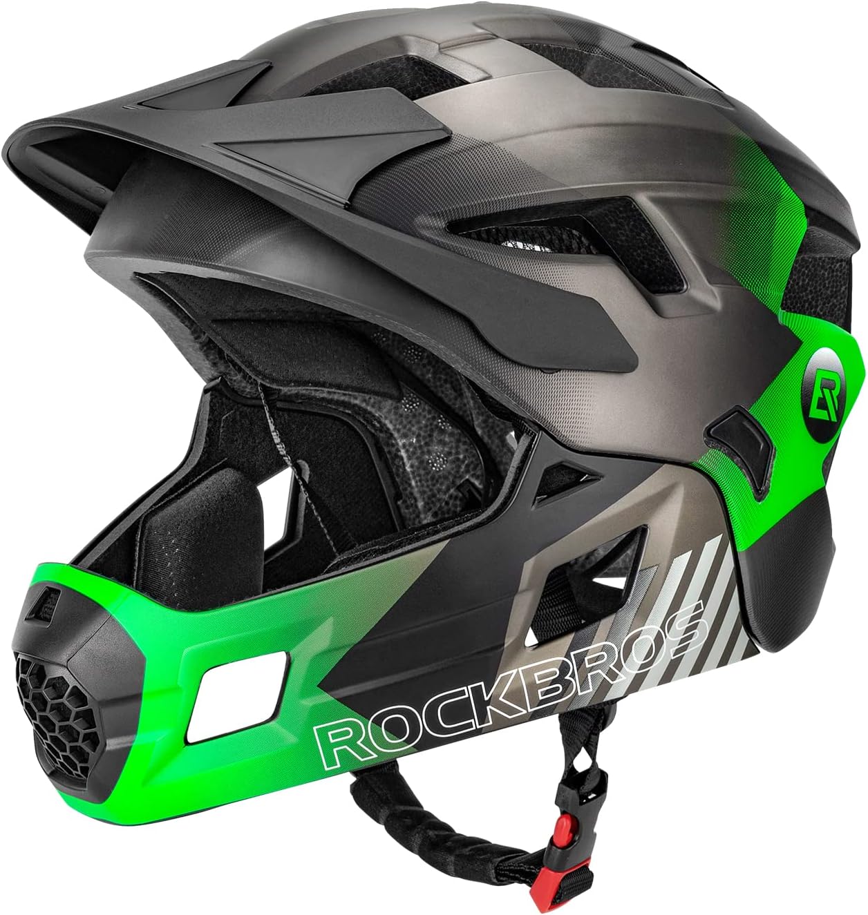 ROCKBROS Kids Full Face Bike Helmet Lightweight Detachable MTB Helmet