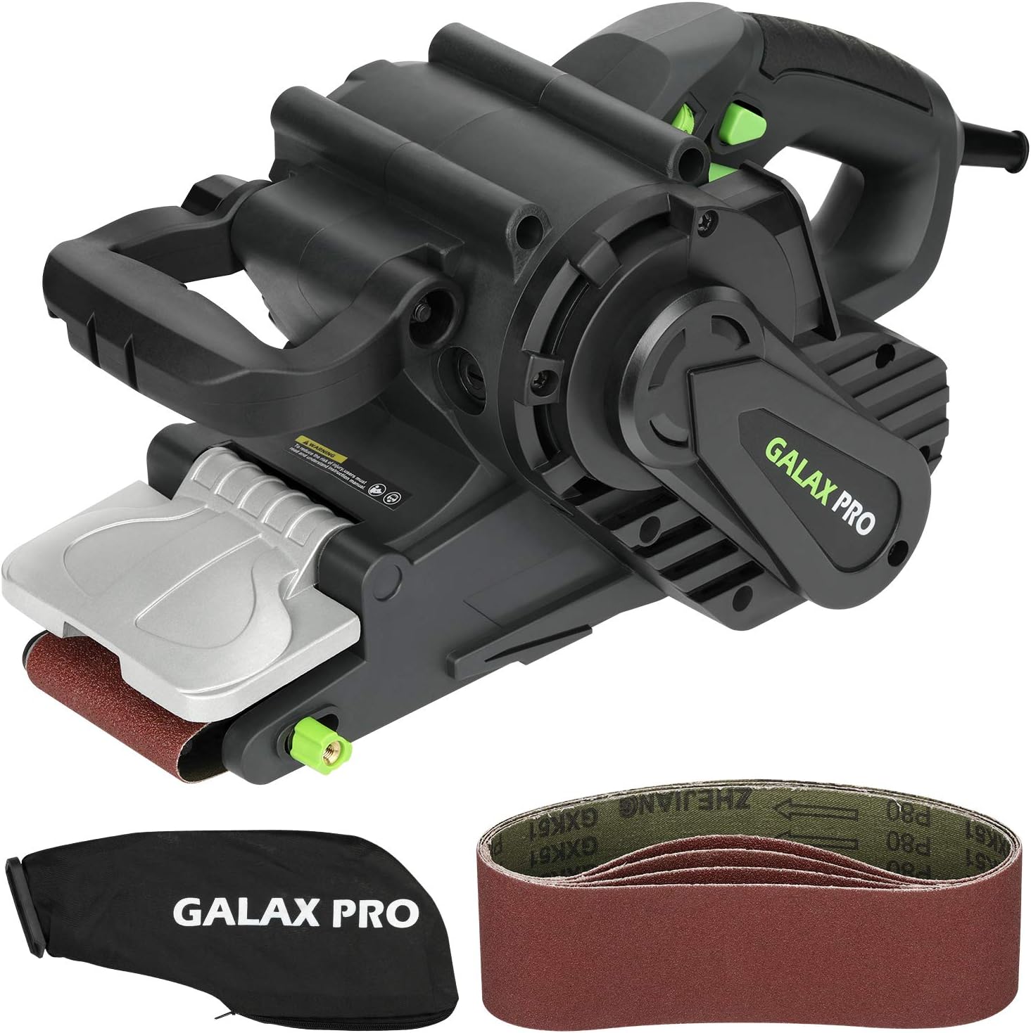 GALAX PRO 1010W Belt Sander, 120-380 RPM 6-Variable Speed Settings | Electric Sander with 5 Sanding Belts(76x533 MM), Dust Bag,for wood