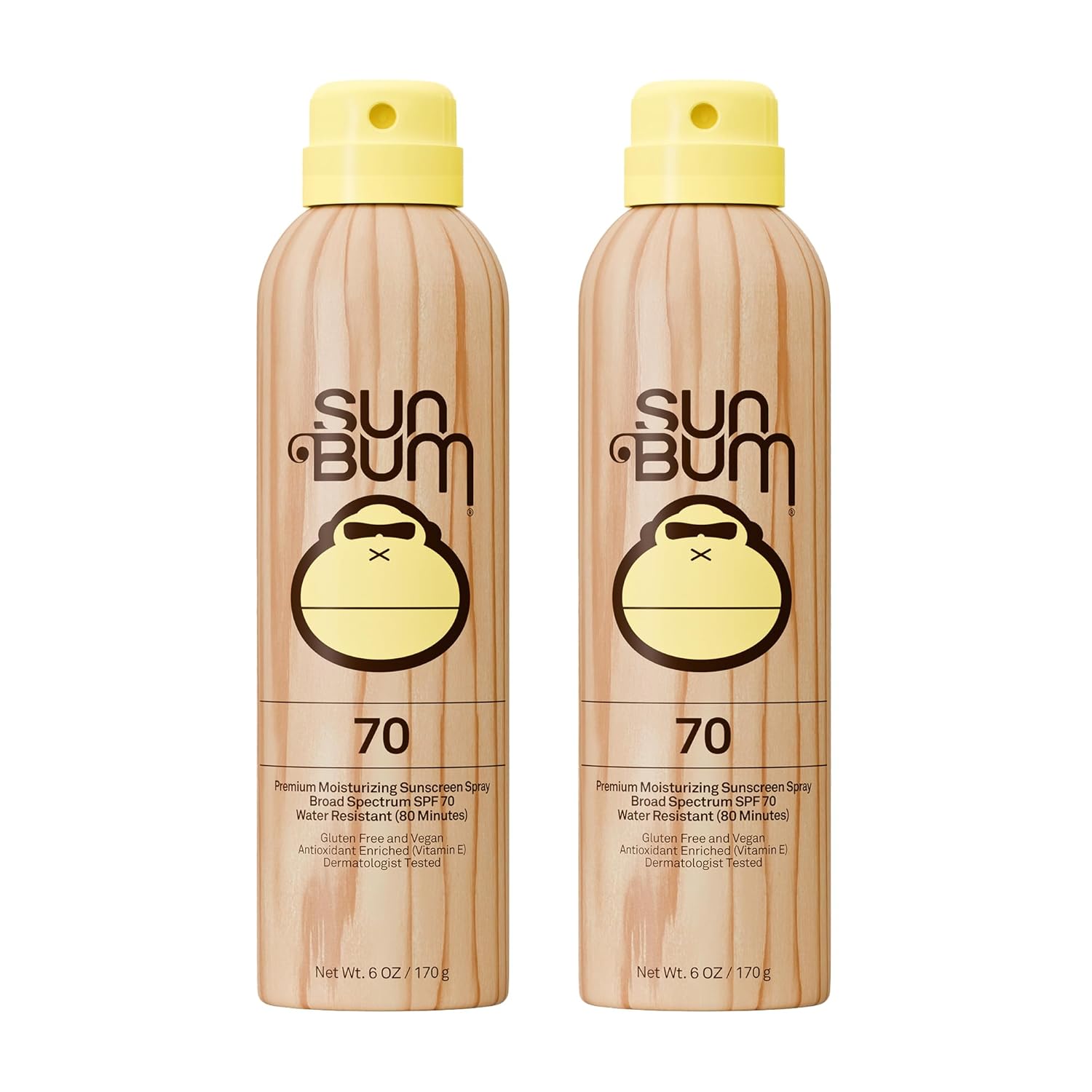 Sun Bum Original SPF 70 Broad Spectrum Sunscreen Body Spray - 6 oz | Moisturizing with Vitamin E, Vegan, Hawaii 104 Act Compliant (Made without Octinoxate & Oxybenzone)
