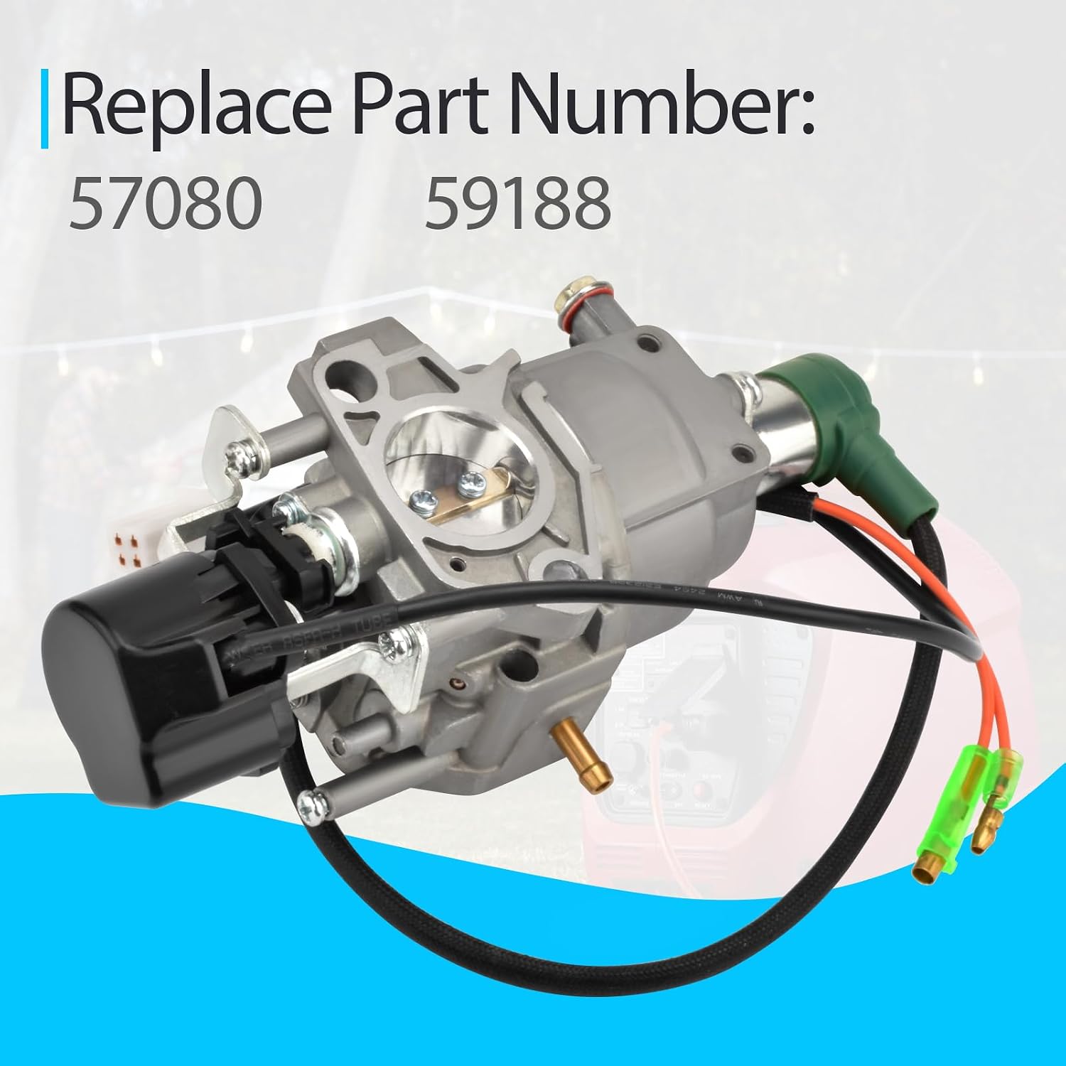 Carburetor Compatible with Harbor Freight Predator 9500W Quiet Inverter Generator Replace 57080 59188 with Air Intake Gaskets