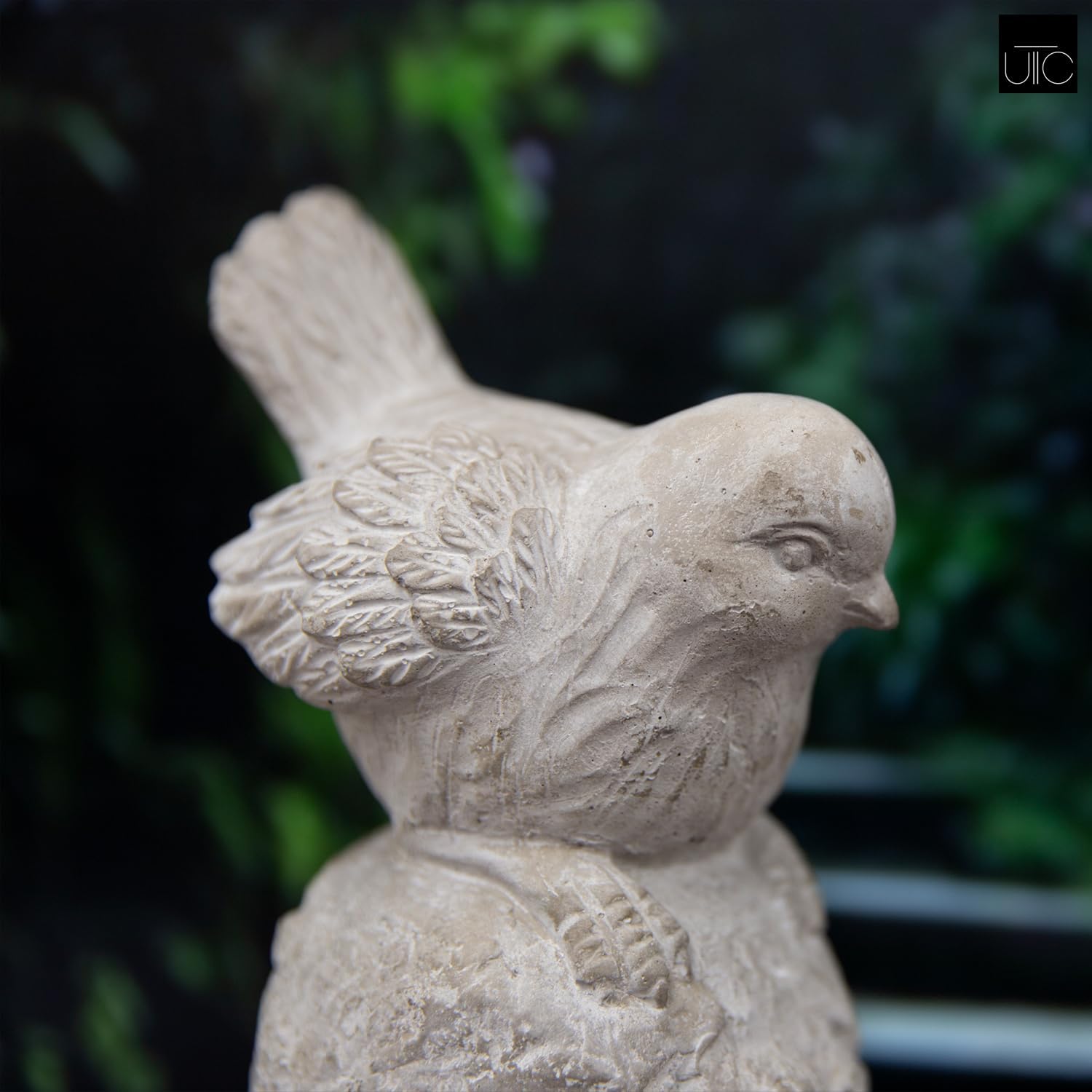 Small Cement Bird Statue, Gray Concrete Finish (8.25 X 5.25 X 6.25 In.) | Decorative Cement Bird Figurine With A Gray Concrete Finish, Ideal For Tables, Patios, Lawns, Yards, And Home Décor.