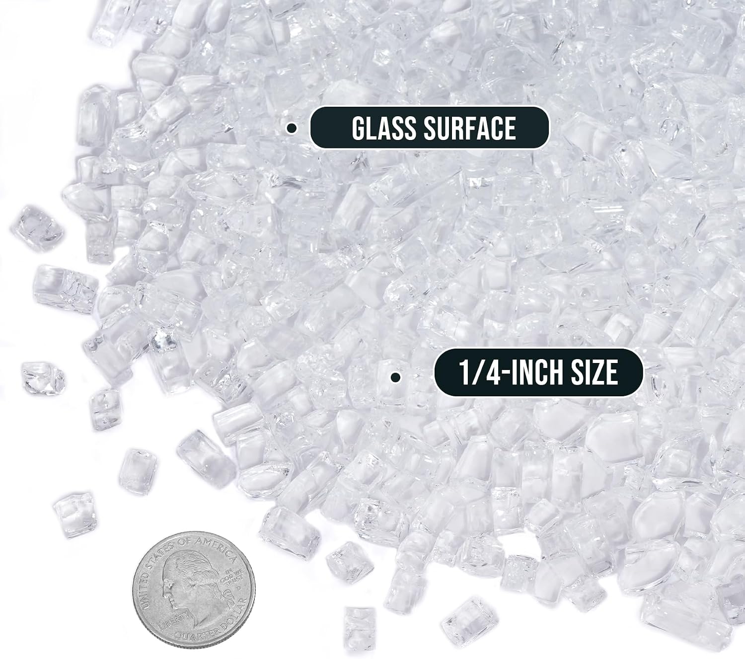 Skyflame 1/4" Pacific Blue Regular Fire Glass for Fire Pit Fireplace