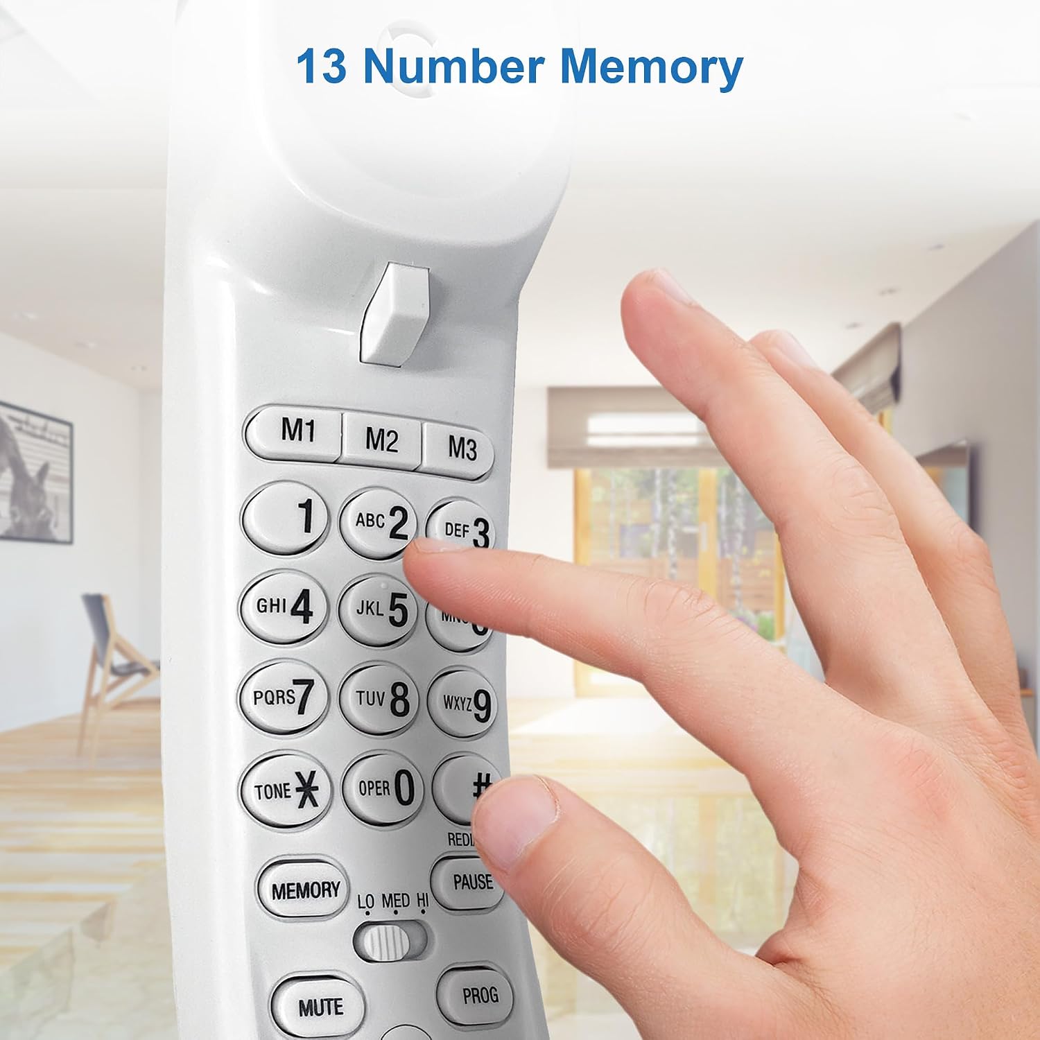 AT&T TR1909 Trimline Corded Phone with Caller ID, White