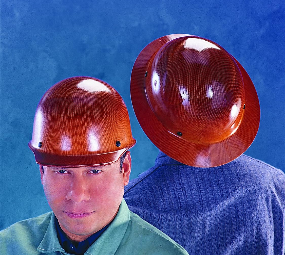 MSA Skullgard Cap Style Safety Hard Hat with Suspension - Non-Slotted Cap, Made of Phenolic Resin, Radiant Heat Loads up to 350F | Fas-Trac III Ratchet Suspension