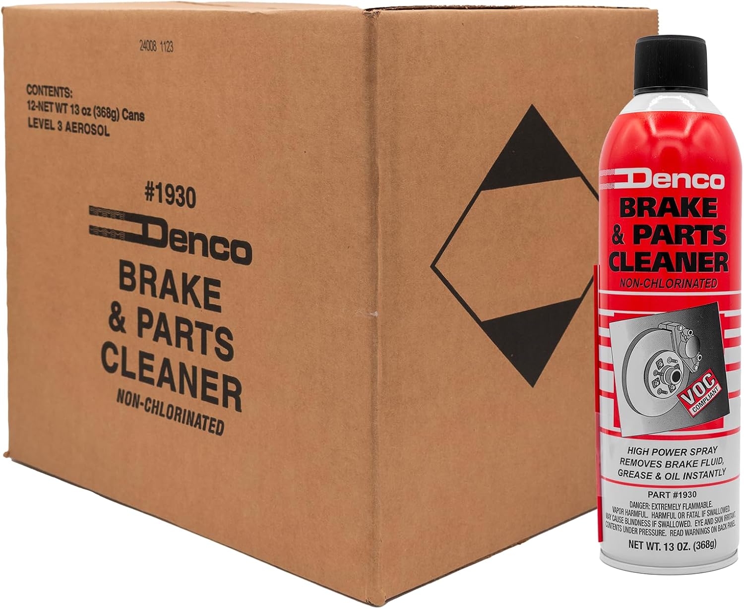 Denco 1930 Brake & Parts Cleaner, Non-Chlorinated, 13oz, 12-Pack