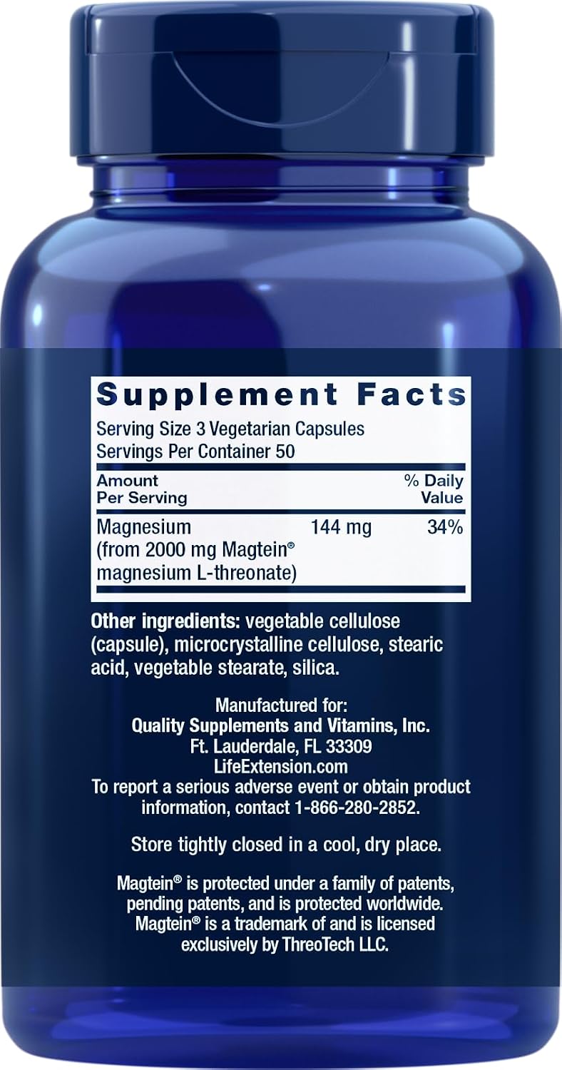Life Extension Neuro-Mag Magnesium L-Threonate, 150 Veg Caps (Pack of 2)