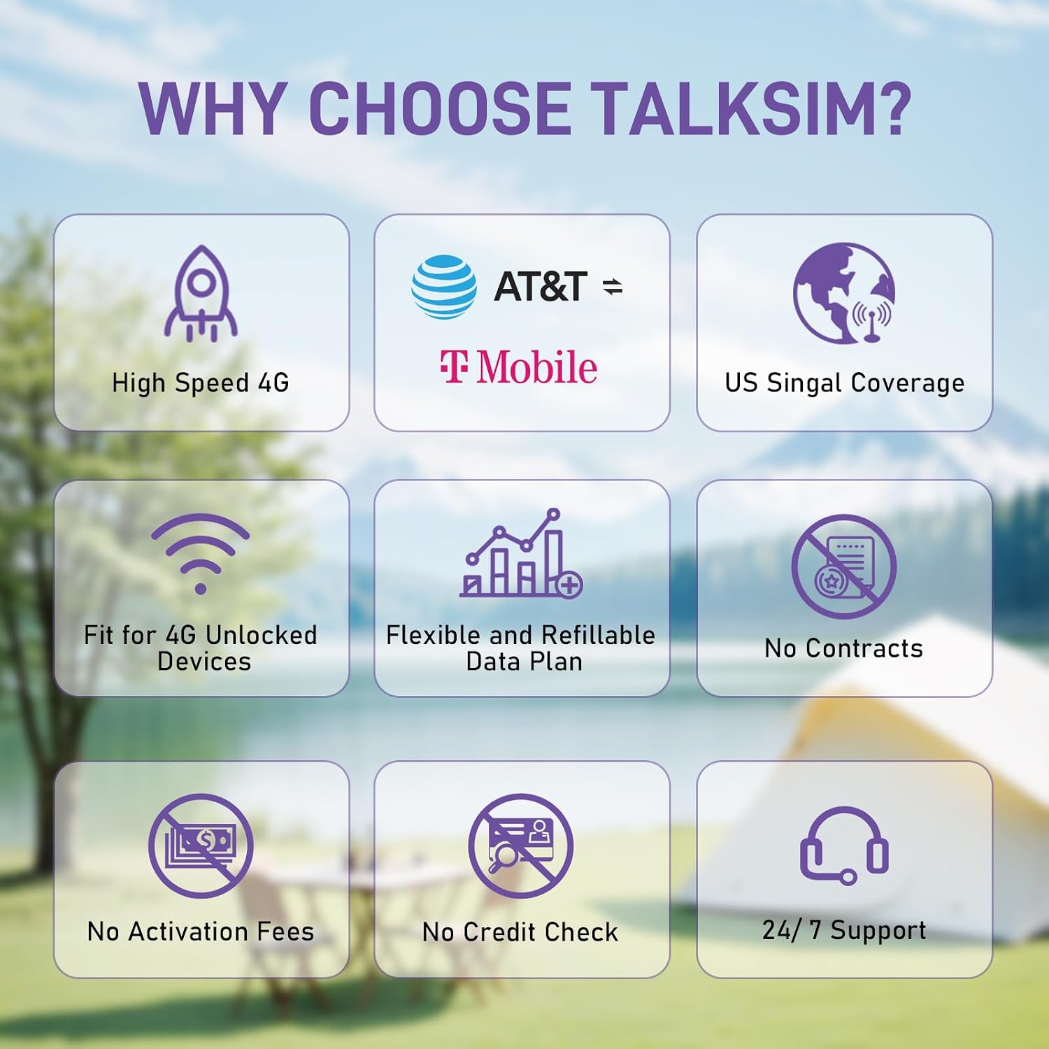 Data SIM Card 24GB 365Days Works with Verizon, AT&T and T-Mobile | 4G LTE USA Data Only, Compatible with Unlocked Security Camera/Router/Mobile WiFi Hotspot/Tablet/Trail Devices