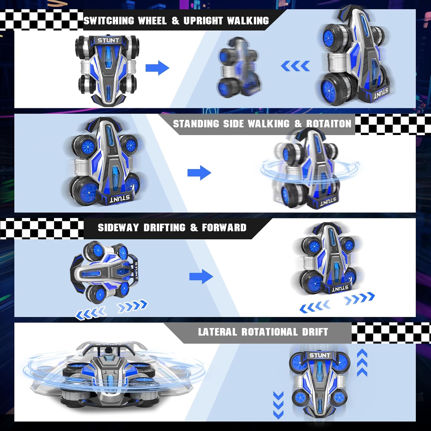 High Speed Remote Control Car Rc Drift 25KM/H, 360° Rotating 2.4 GHz 4WD RC Cars for Boys, Girls Adults