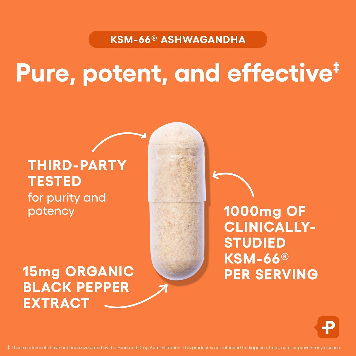 Physician's CHOICE KSM-66 Ashwagandha Root Extract 1,000mg, Organic, 60ct