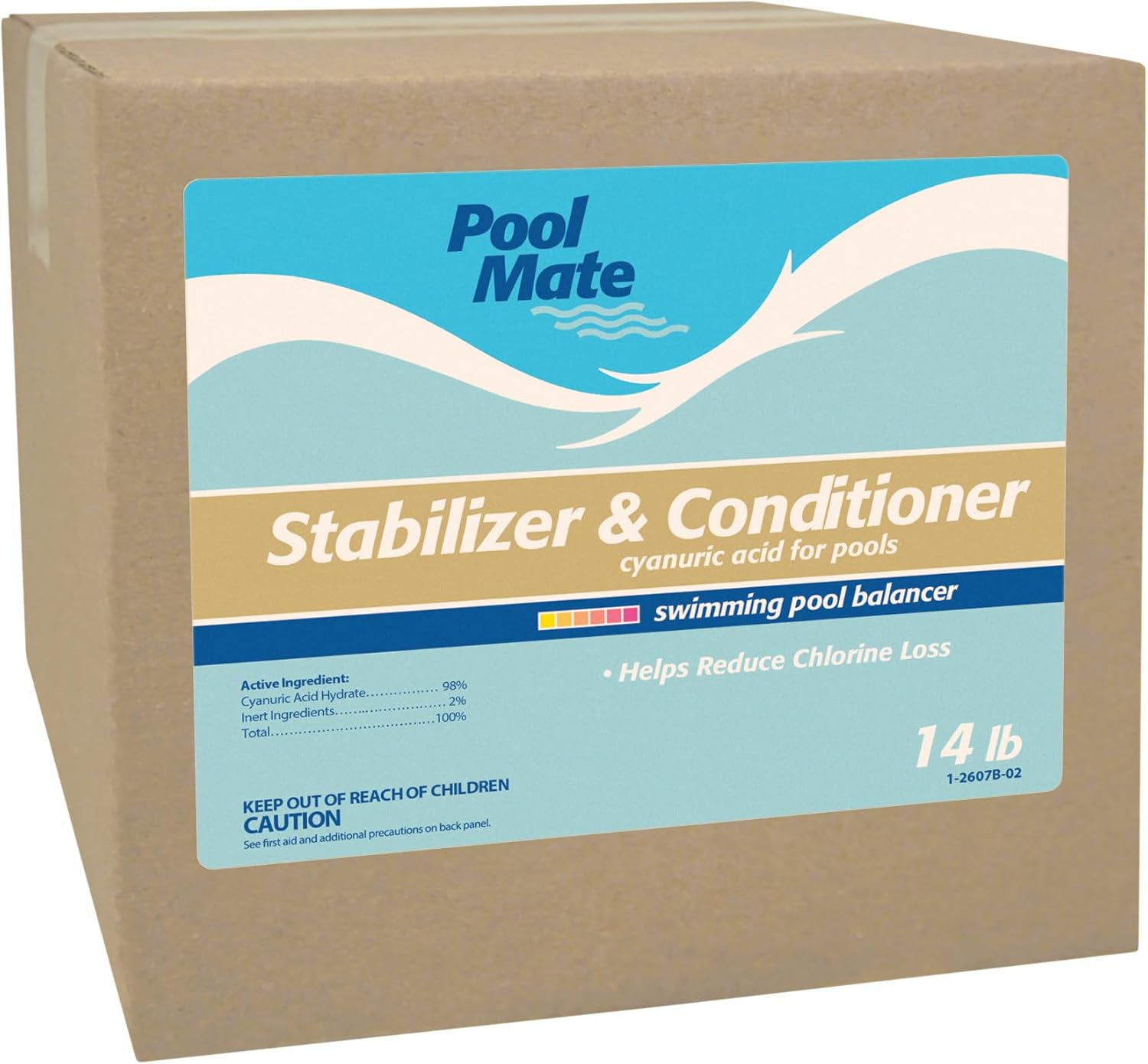 Pool Mate 4-Pounds Premium Pool Stabilizer and Conditioner | Chlorine Stabilizer, Concentrated Cyanuric Acid for Pools, Helps Chlorine Last Longer, 6oz raises CYA 10ppm per 5,000 gallons