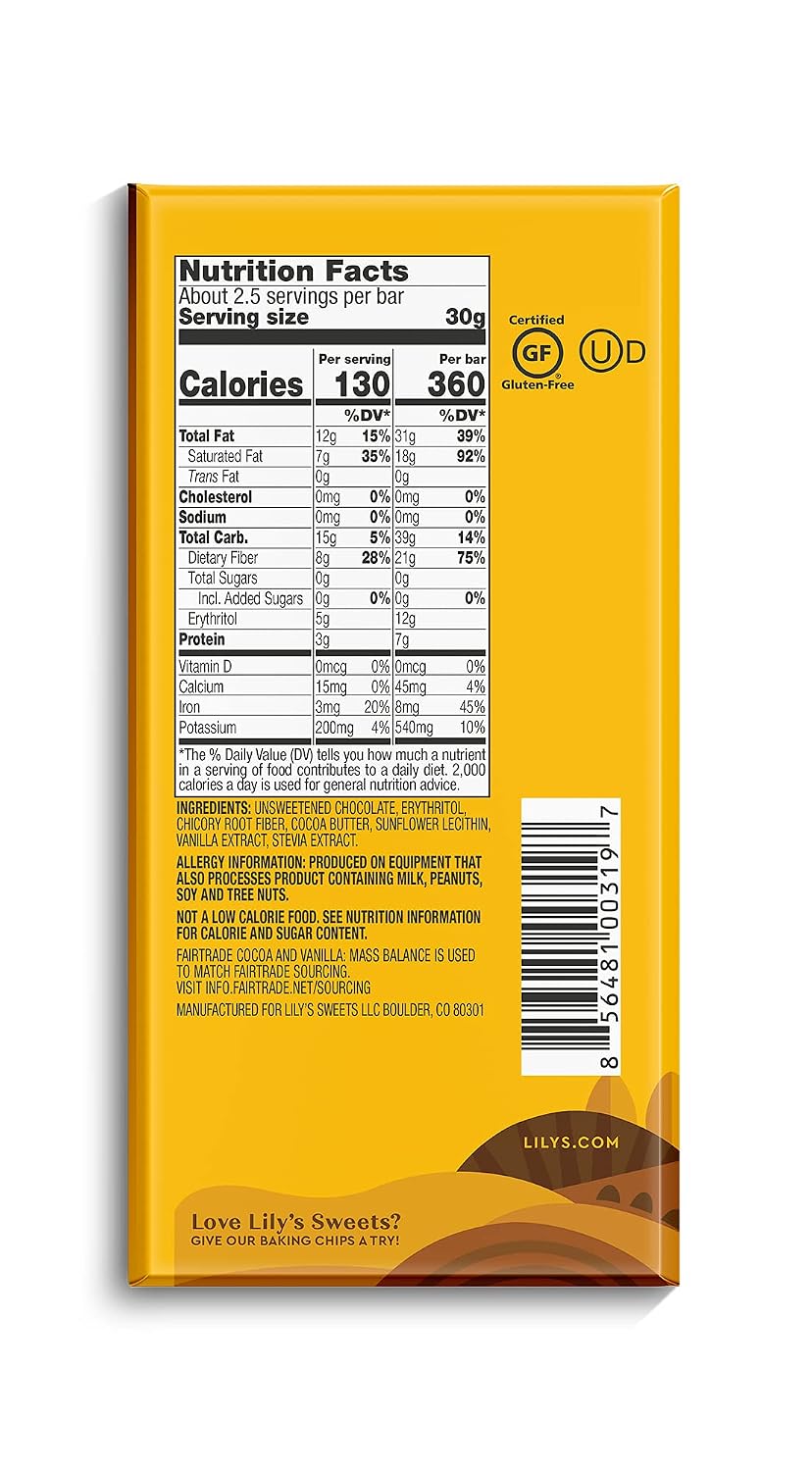 Lily's Variety 70% Dark Chocolate Bar Sampler by, Stevia Sweetened, No Added Sugar, Low-Carb, Keto Friendly, 70% Cocoa, Fair Trade