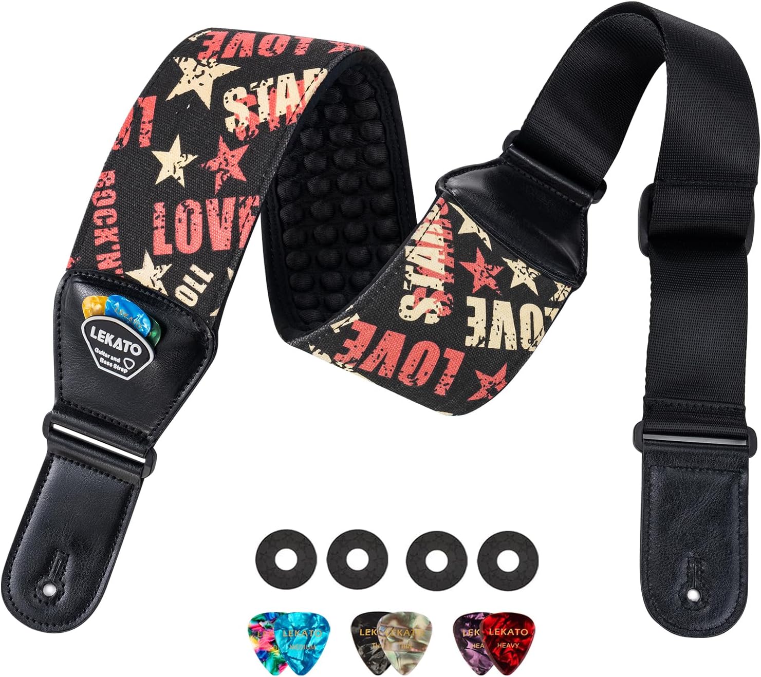 LEKATO Guitar Straps for Electric Guitar Bass