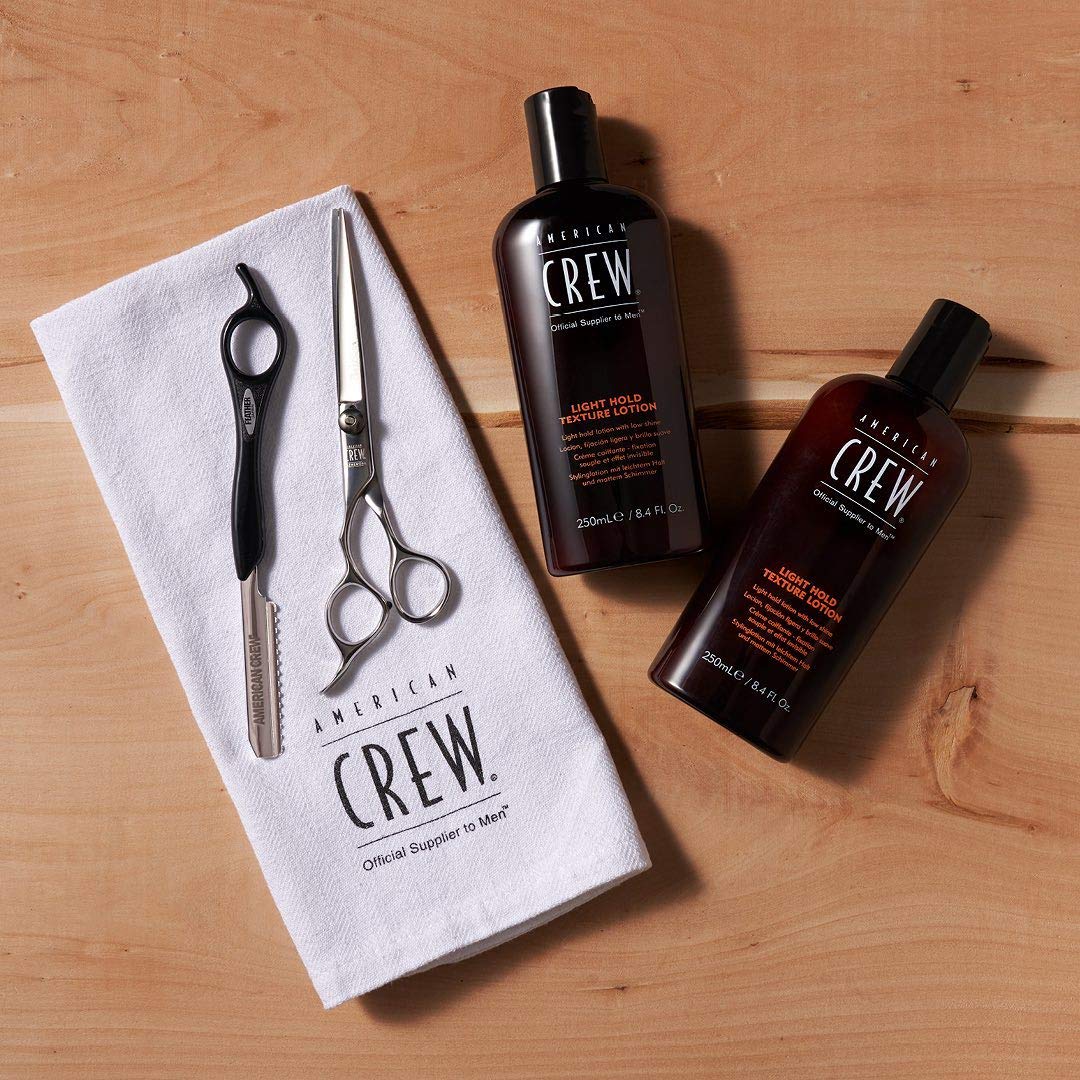 American Crew Men's Light Hold Texture Lotion for Fine Hair, 8.4 fl oz | Light hold texture hair styling lotion that adds body & manageability with a natural, low-shine finish. For fine, thin hair.