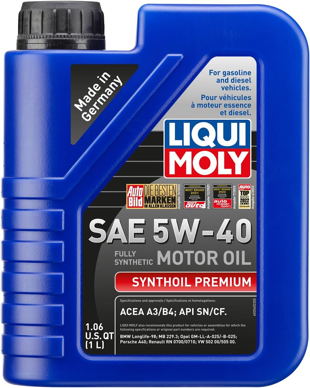 LIQUI MOLY Synthoil Premium SAE 5W-40 | 5 L | Fully synthetic engine oil | SKU: 2041