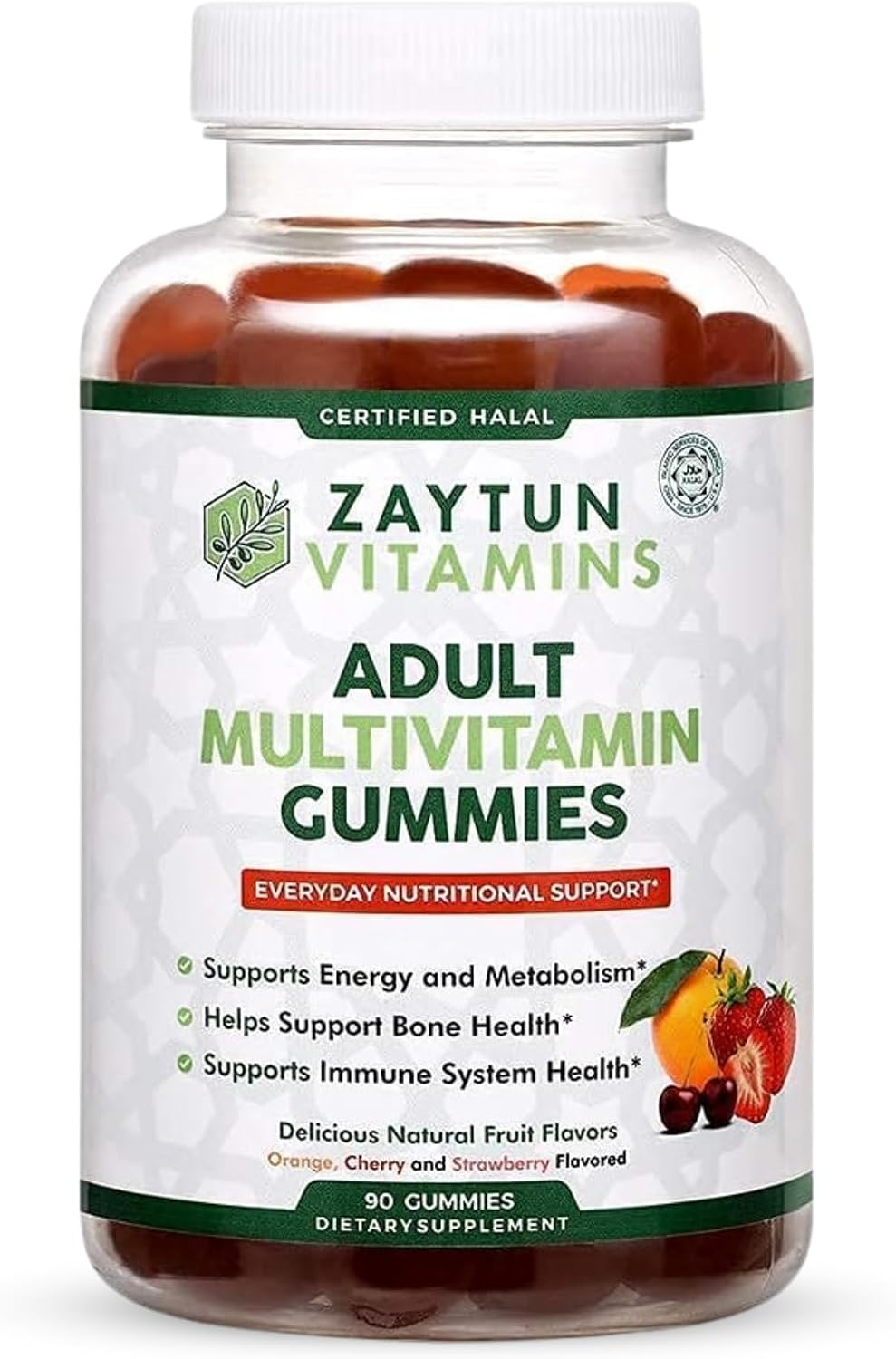 Zaytun Vitamins Halal Adult Multivitamin Gummies for Men, Women, Complete Everyday Nutritional Support with Biotin, Vegan, Natural Fruit Flavors